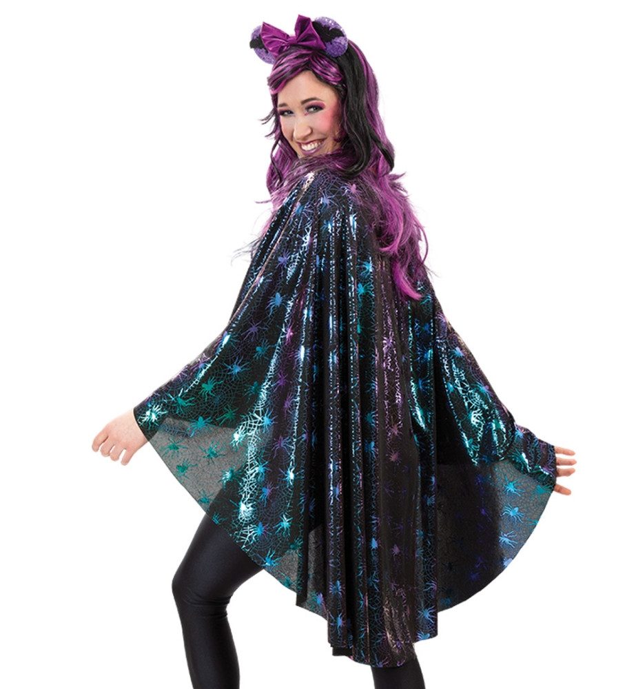 Fries Hexen-Kostüm Spinnen Hexen Vampirin Umhang Cape Einheitsgröße Halloween Karneval, Hohe Qualität