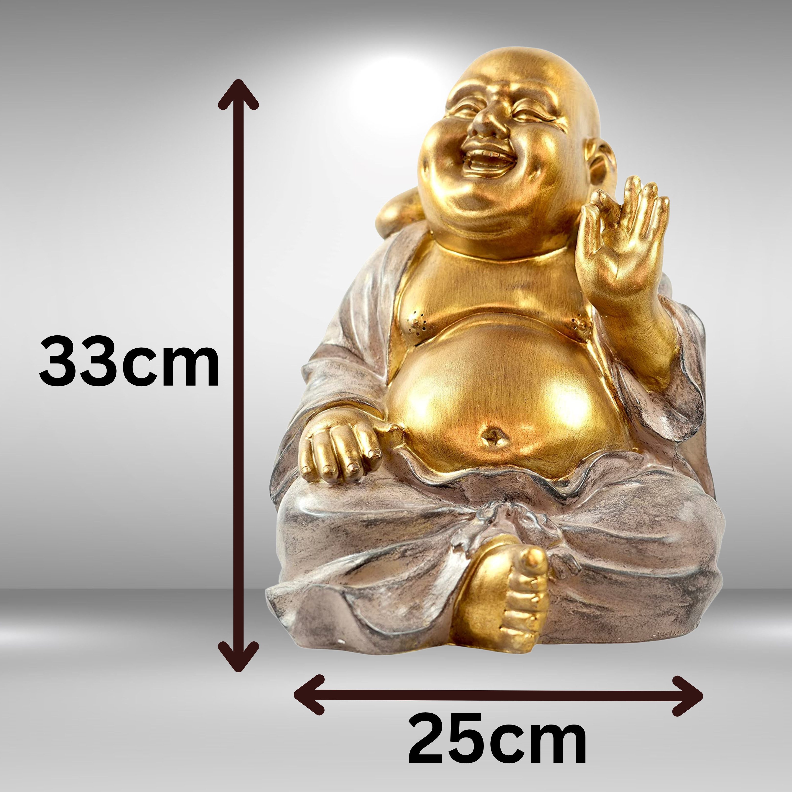 MF Buddhafigur XXL Lachende Buddha Figur mit dickem Bauch – Bild 4 von 5