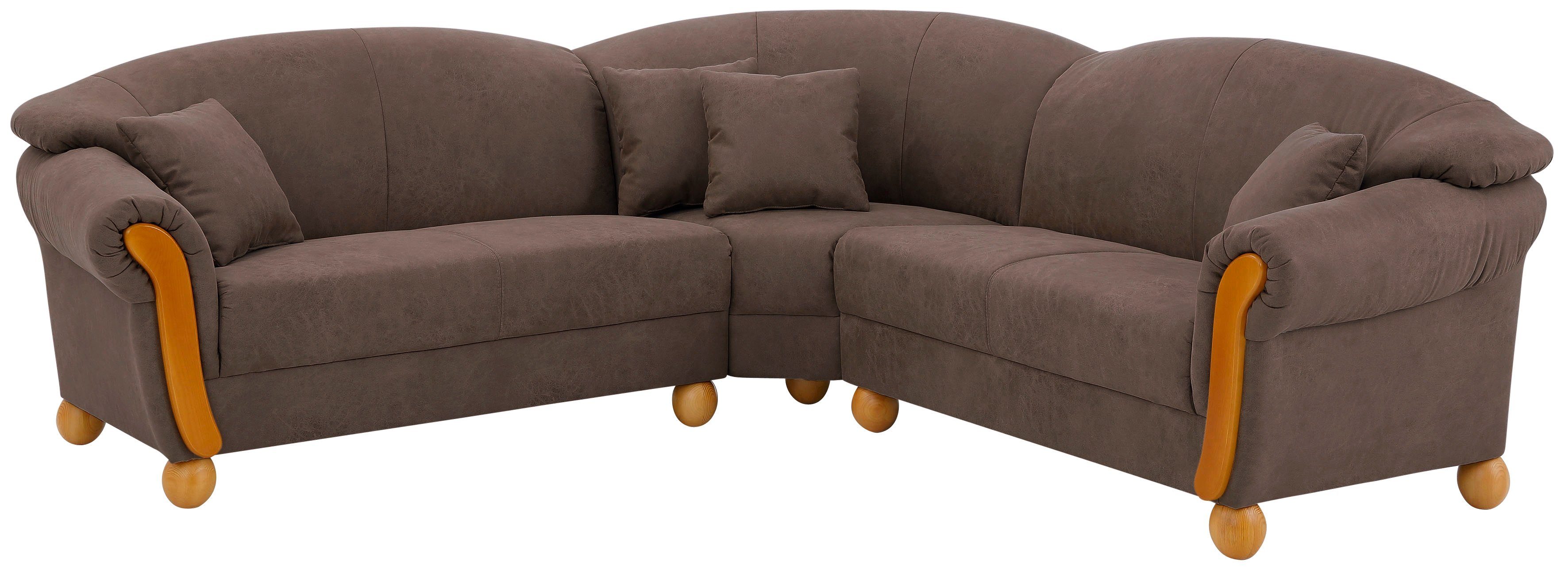 Home affaire Ecksofa "Milano Vintage, L-Form", mit Federkern, Bezug in Lede günstig online kaufen