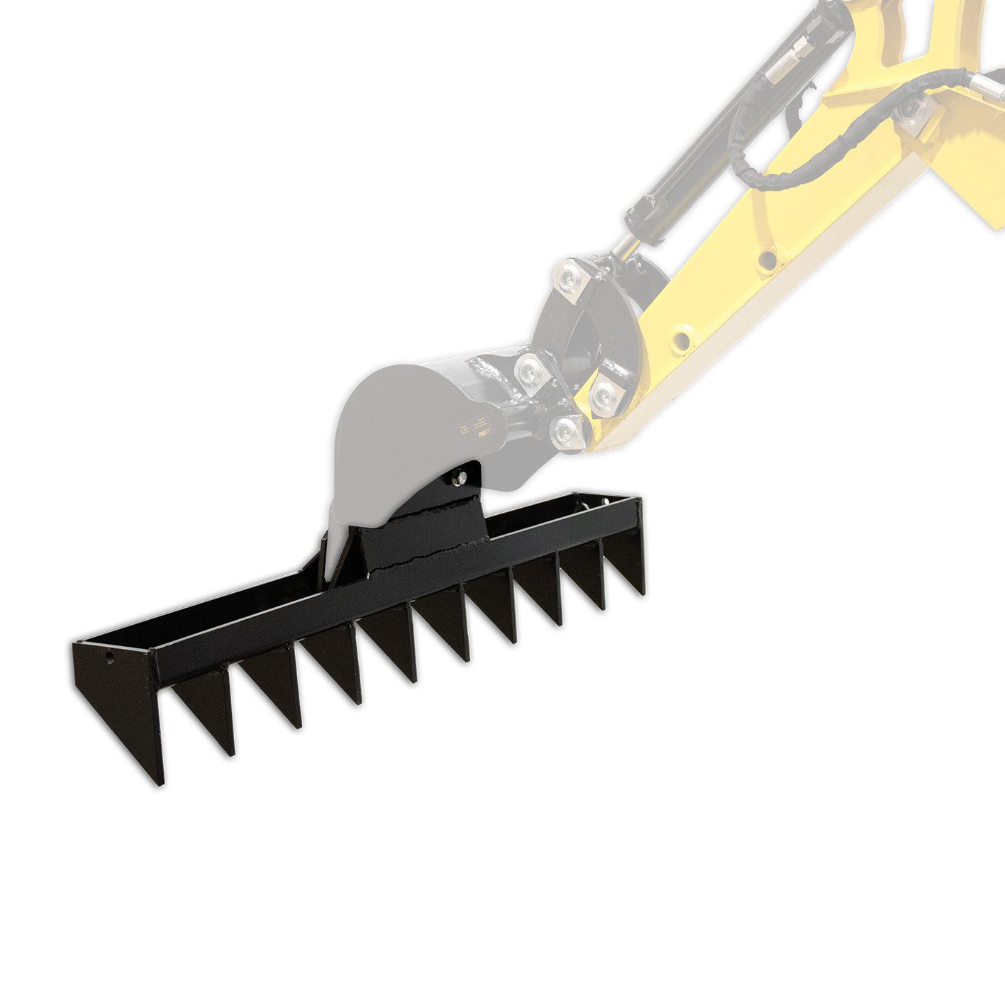 BAMATO Garten-Multifunktionsgerät - Rechen für Minibagger MIB-600 Roderechen Humusrechen 1000 mm, Stk, 1 – Bild 5 von 5
