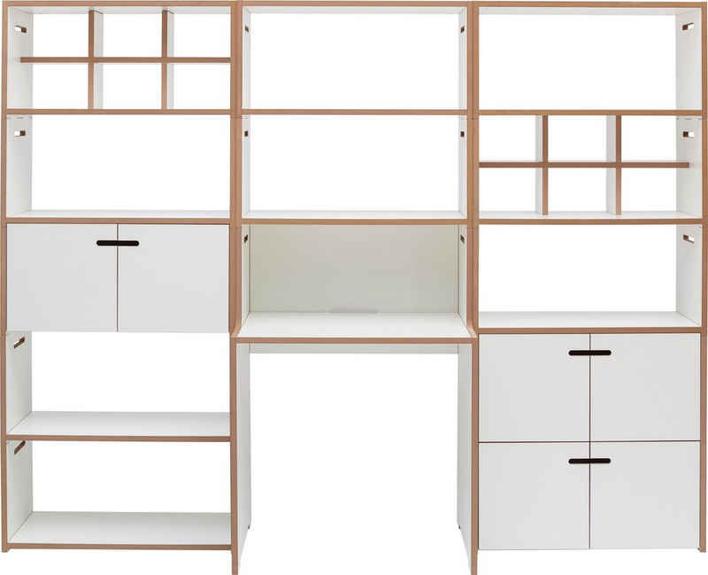 Tojo Büro-Set »schreib & hochstapler Wand-Set«, (Set, 19-St), in zwei Farben, mit integriertem Arbeitsplatz, Breite/Höhe228/180,5 cm
