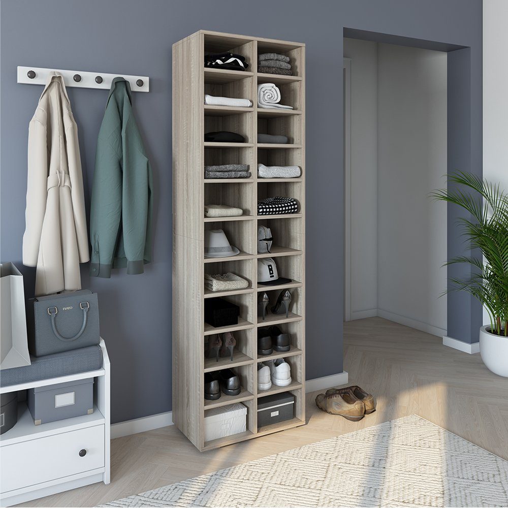 Vicco Schuhregal Paris, Sonoma, 52.4 x 183 cm 22 Fächer günstig online kaufen