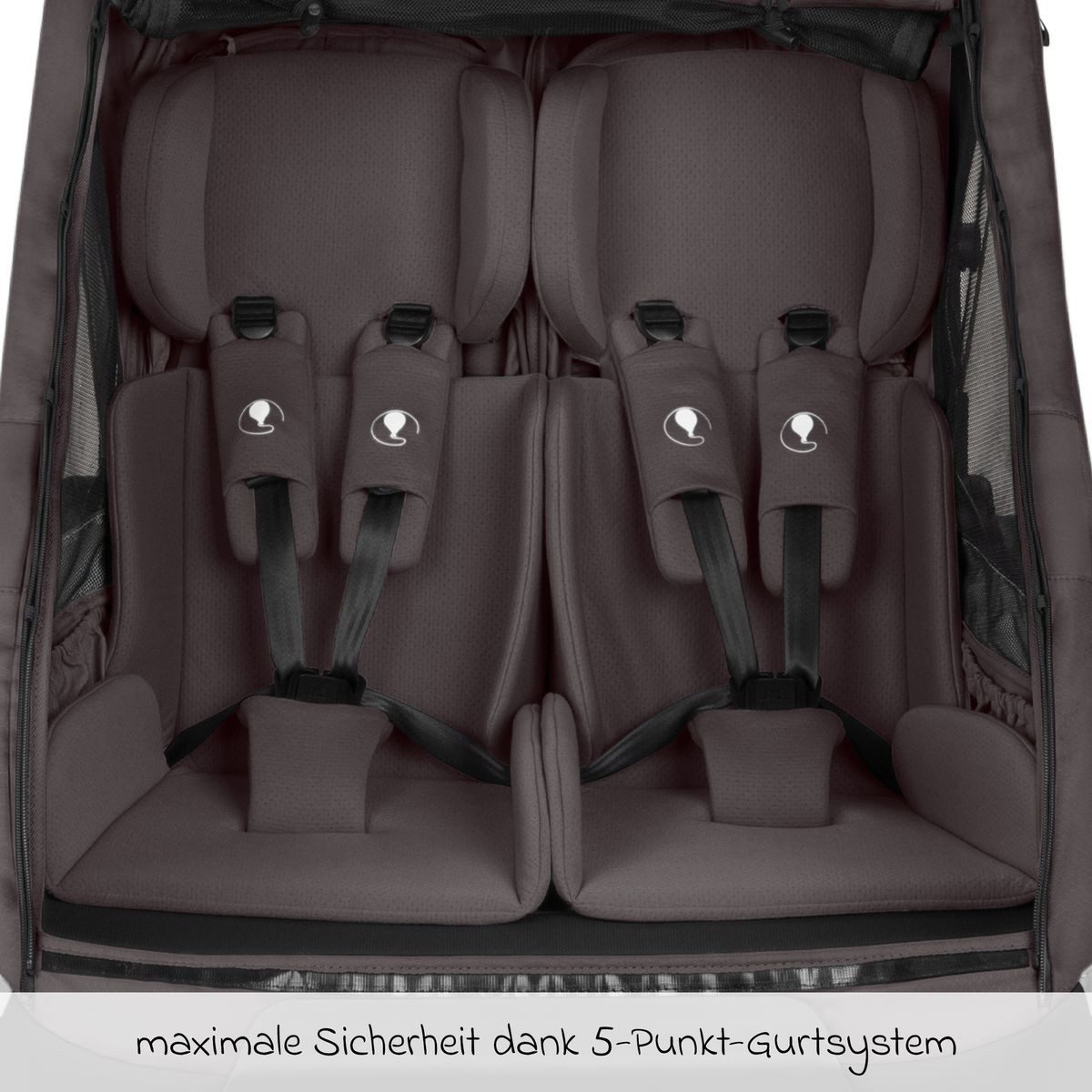 ABC Design Fahrradkinderanhänger Tour 2 - Falcon, 3in1 Fahrradanhänger, Kinderwagen & Jogger für 2 Kinder inkl. Luftrad