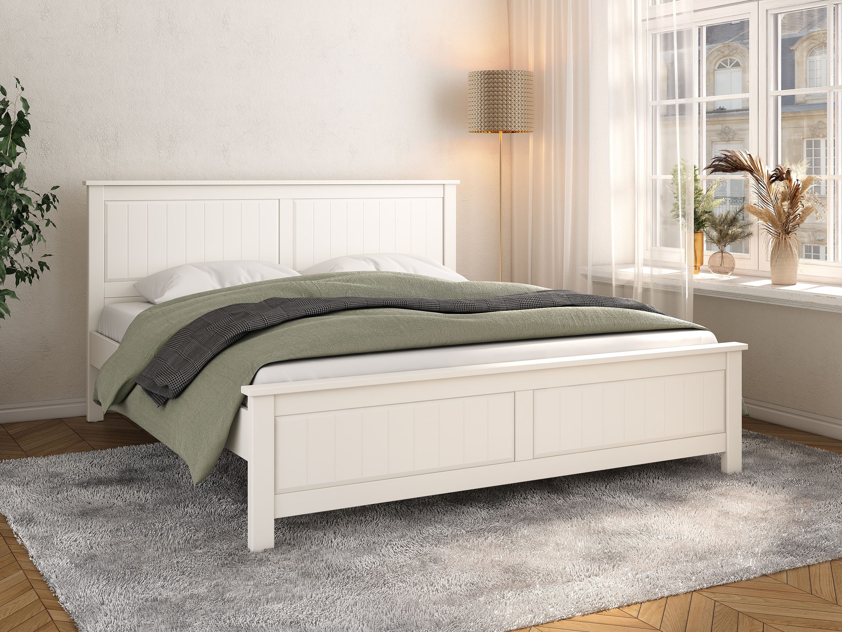 Home affaire Massivholzbett Northwood, Landhausstil, mit Lamellen und Kasse günstig online kaufen