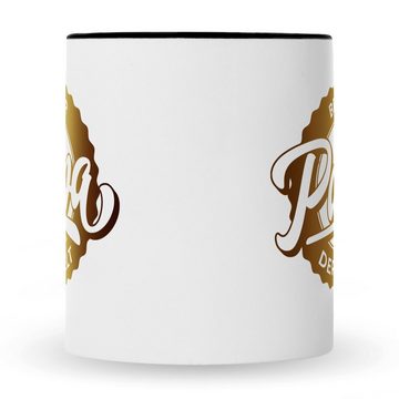GRAVURZEILE Tasse mit Spruch Bester Papa der Welt, Keramik, Farbe: Schwarz & Weiß