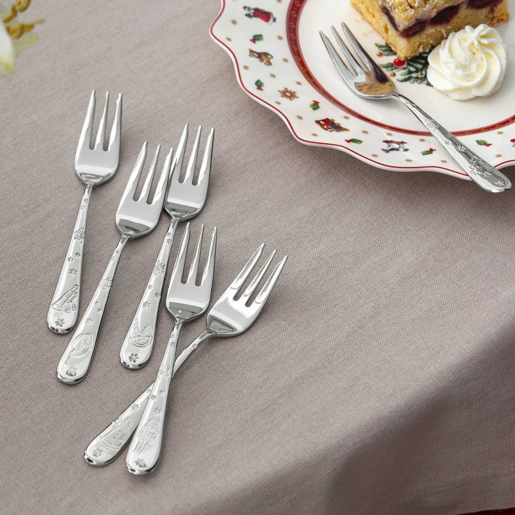 Villeroy & Boch Kuchengabel Toy's Delight Kuchengabel-Set 6tlg. 158mm (6 Stück), Edelstahl, 6 Stck, spülmaschinenfest