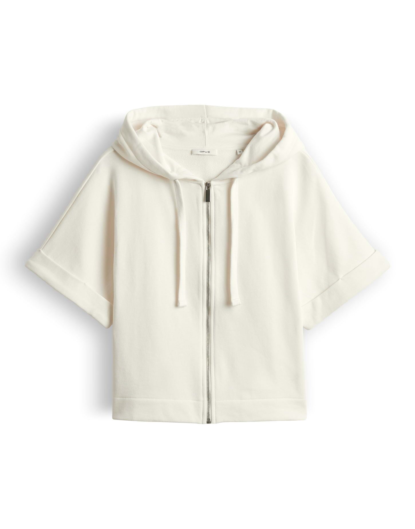 OPUS Kapuzenpullover Godenna mit Kurzarm und mattem Glanz