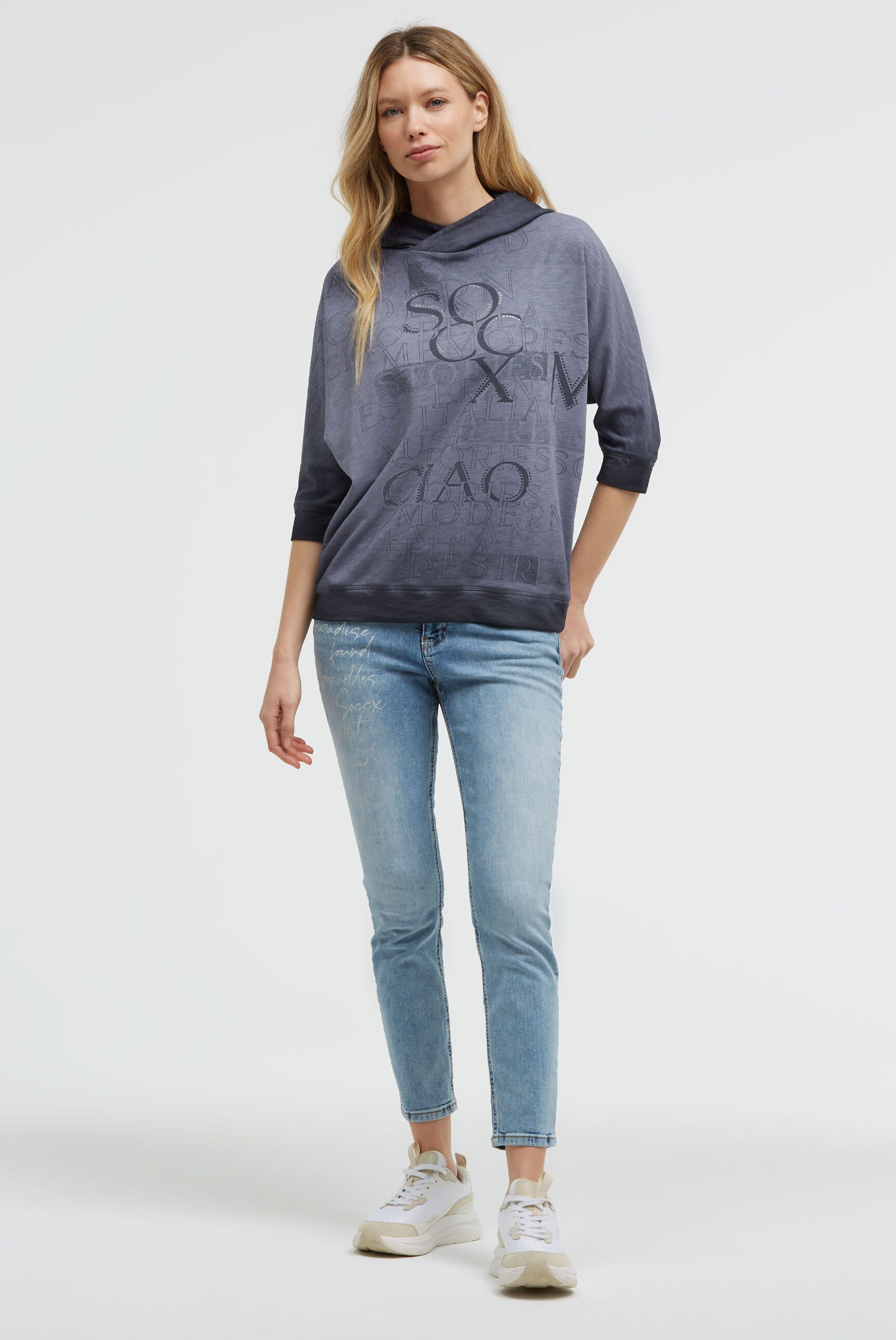 SOCCX Kapuzensweatshirt mit Fledermausärmeln – Bild 3 von 5