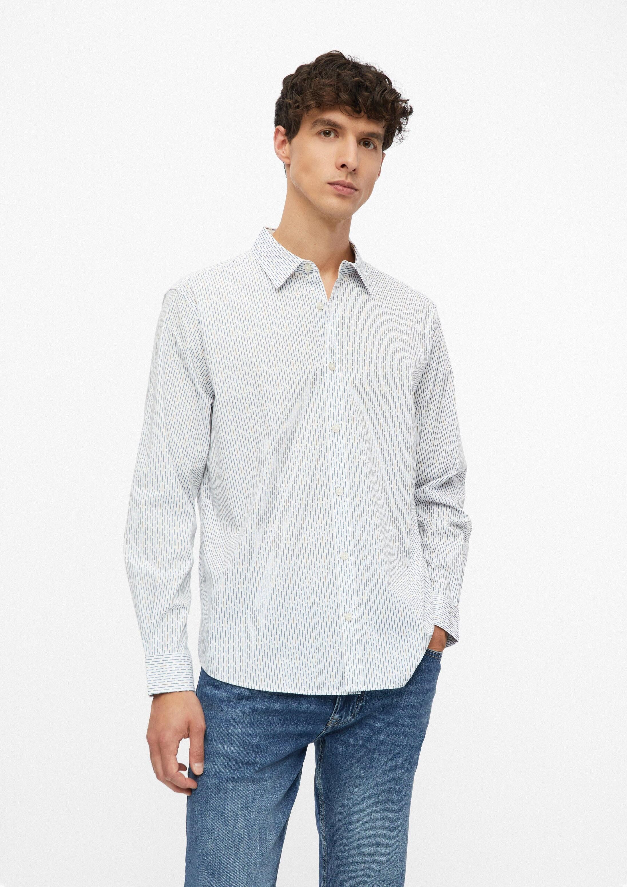s.Oliver Langarmhemd Hemd Regular Fit: Hemd aus Baumwollstretch mit All-over-Print