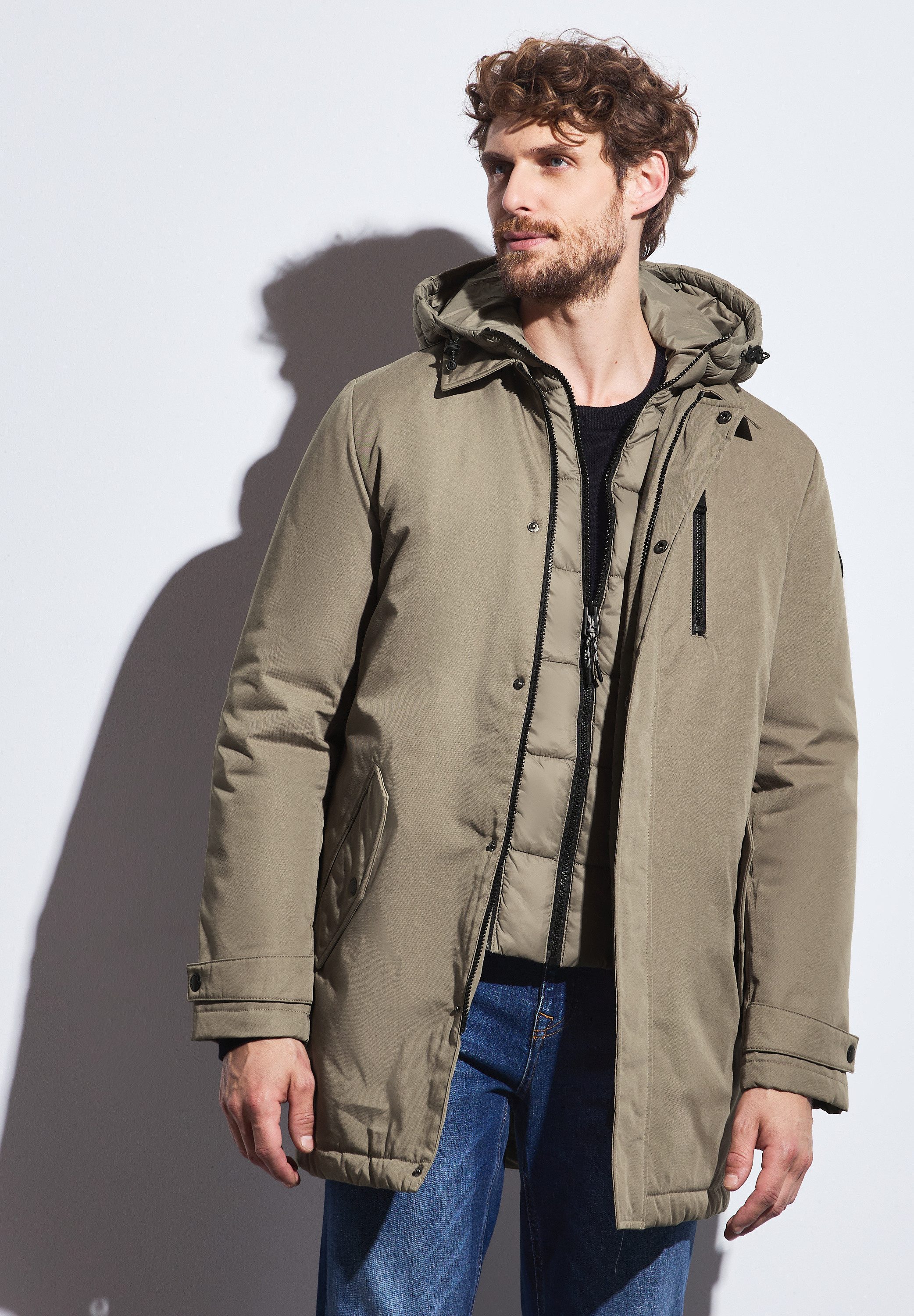 STREET ONE MEN Winterjacke mit Kapuze günstig online kaufen