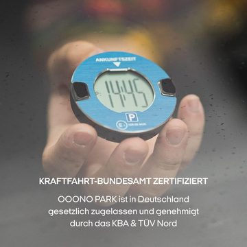 OOONO elektronische Parkscheibe Park - mit Zulassung fürs Auto, Zulassung vom Kraftfahrt-Bundesamt nach StVO