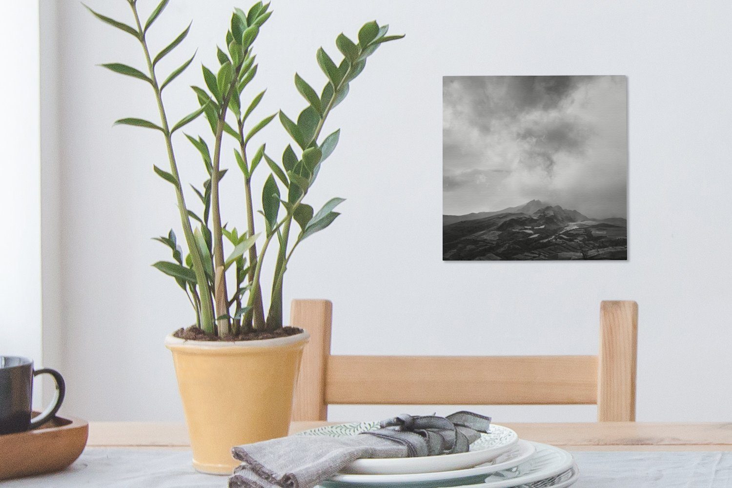 OneMillionCanvasses® Leinwandbild Nebel - Schwarz Bilder Südamerika, Schlafzimmer (1 - - Weiß Leinwand für St), Wohnzimmer