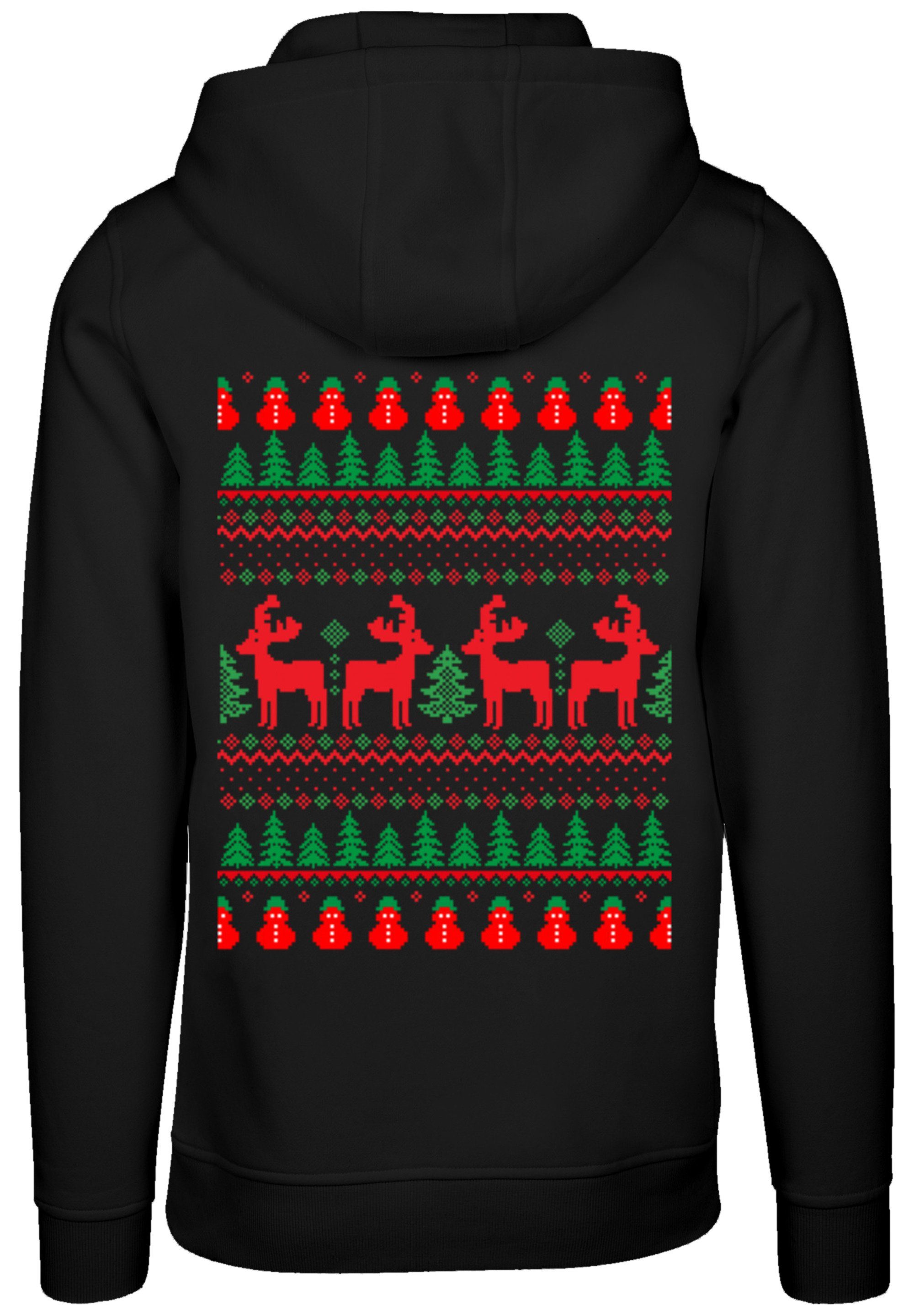Weihnachten, schwarz Christmas Premium Qualität, Reindeers Hoodie Weihnachten F4NT4STIC Geschenk