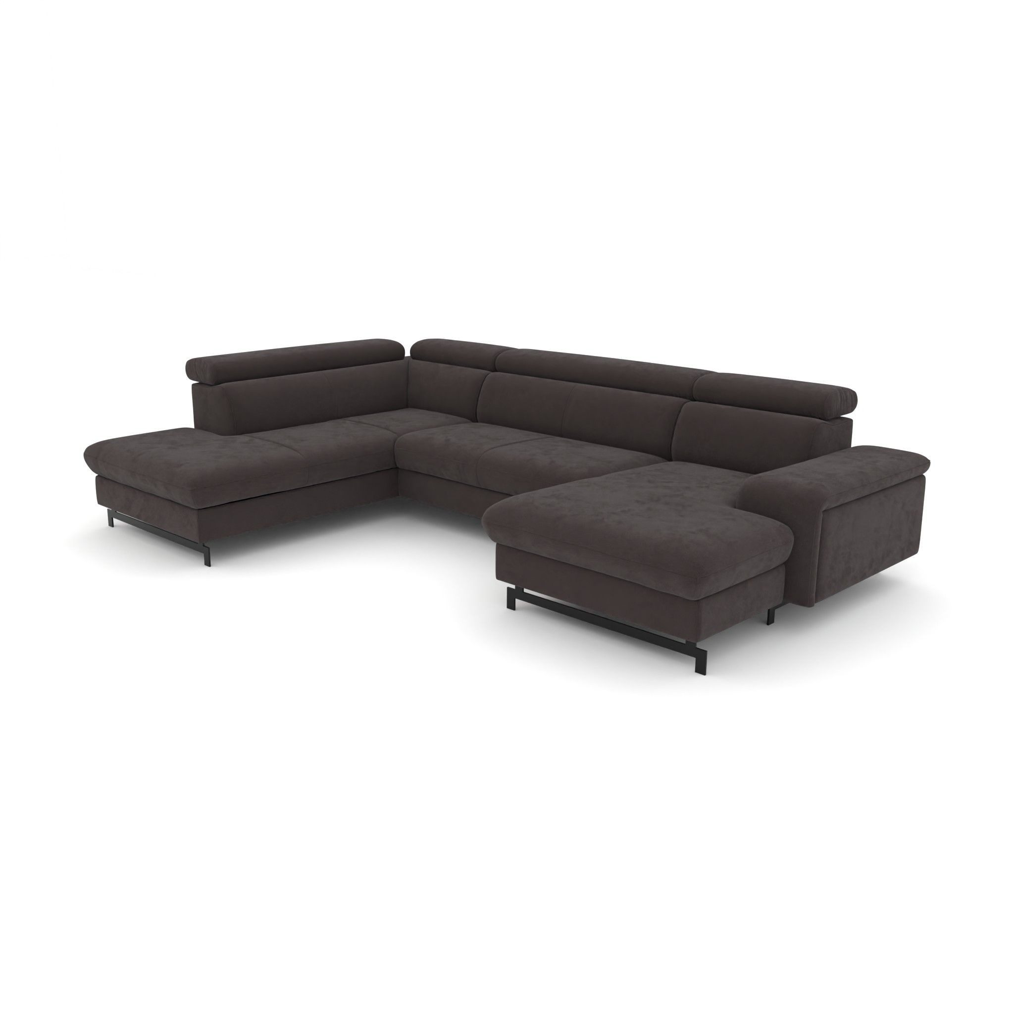 foamnova Wohnlandschaft U-Form Vaasa mit Schlaffunktion, B 328 cm, Auszug-Liegefläche 248 x 119 cm, Bettkasten & Kopfstützen