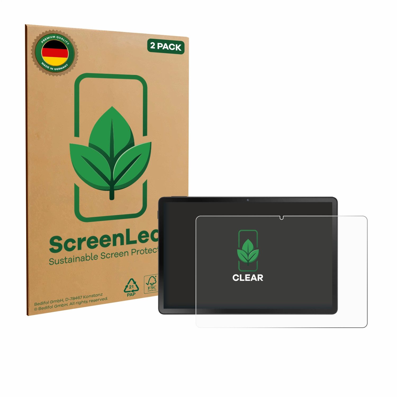 ScreenLeaf Displayschutzfolie Schutzfolie für Doogee U11 Pro, 2 Stück, Displayschutz Schutz Folie Klar Transparent