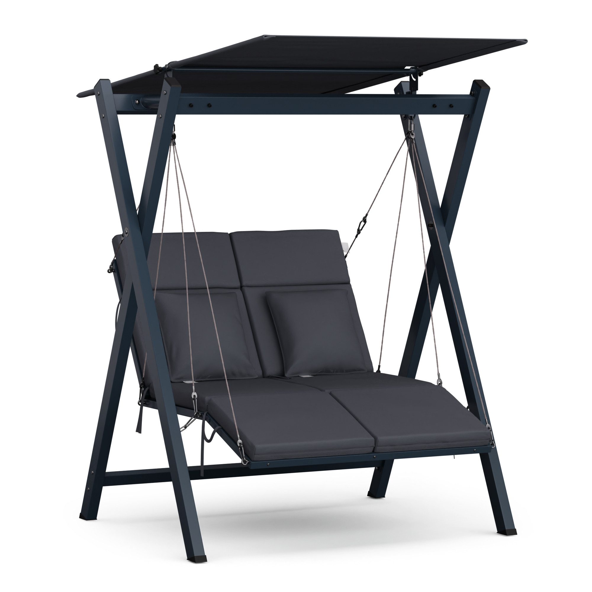 blumfeldt Doppelschaukel FlexiSwing, (Set), Gartenliegen Swing Lounger Garten Balkon Outdoor