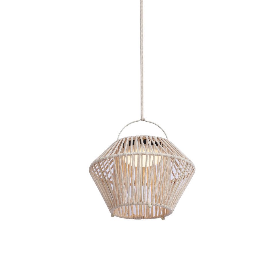 Qazqa USB-Stehleuchte Duco (1-St), QAZQA Akku­leuchte, led-module, Beige, Kunststoff, Japandi