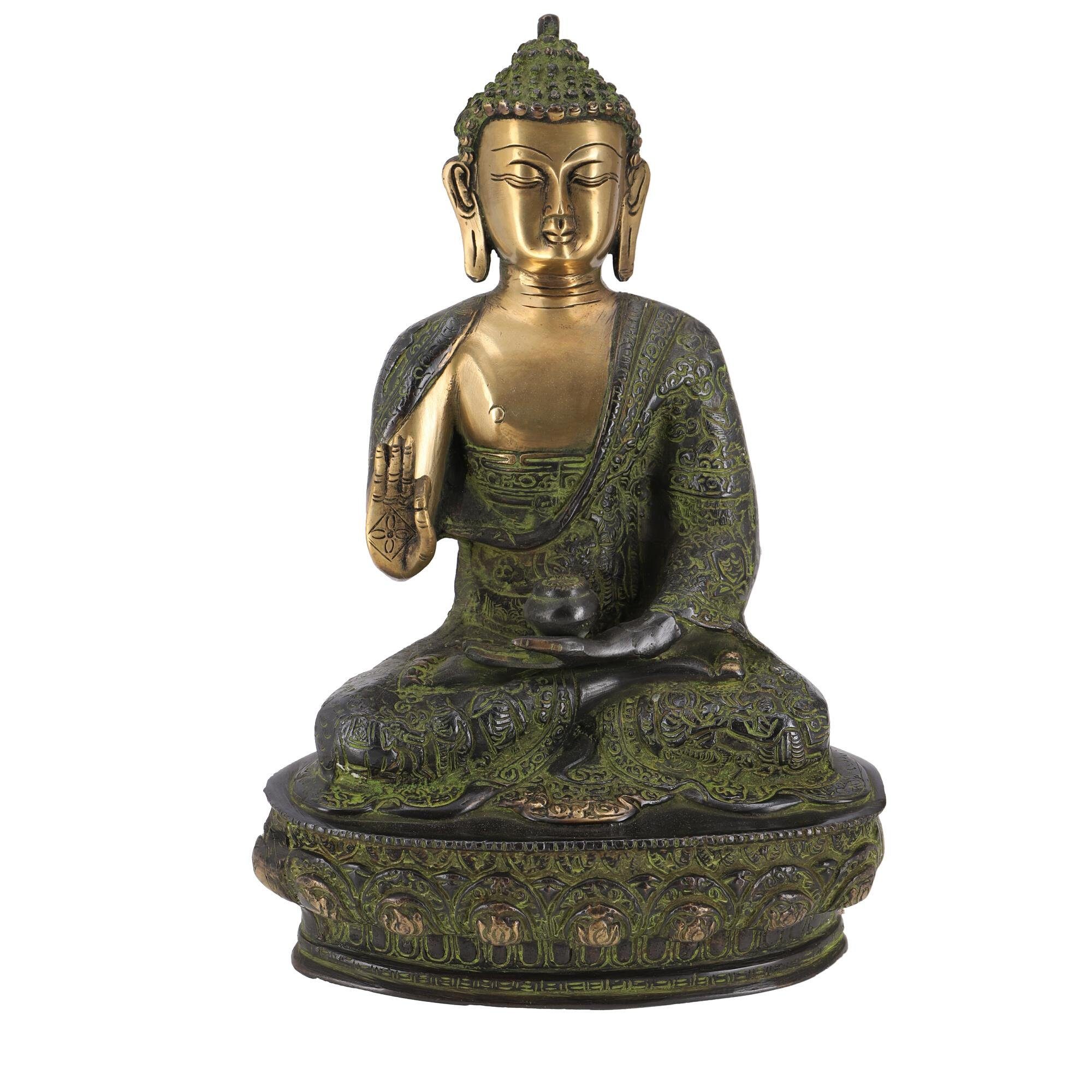 Guru-Shop Buddhafigur Buddha Statue aus Messing Amoghasiddhi Buddha.. Modell 1