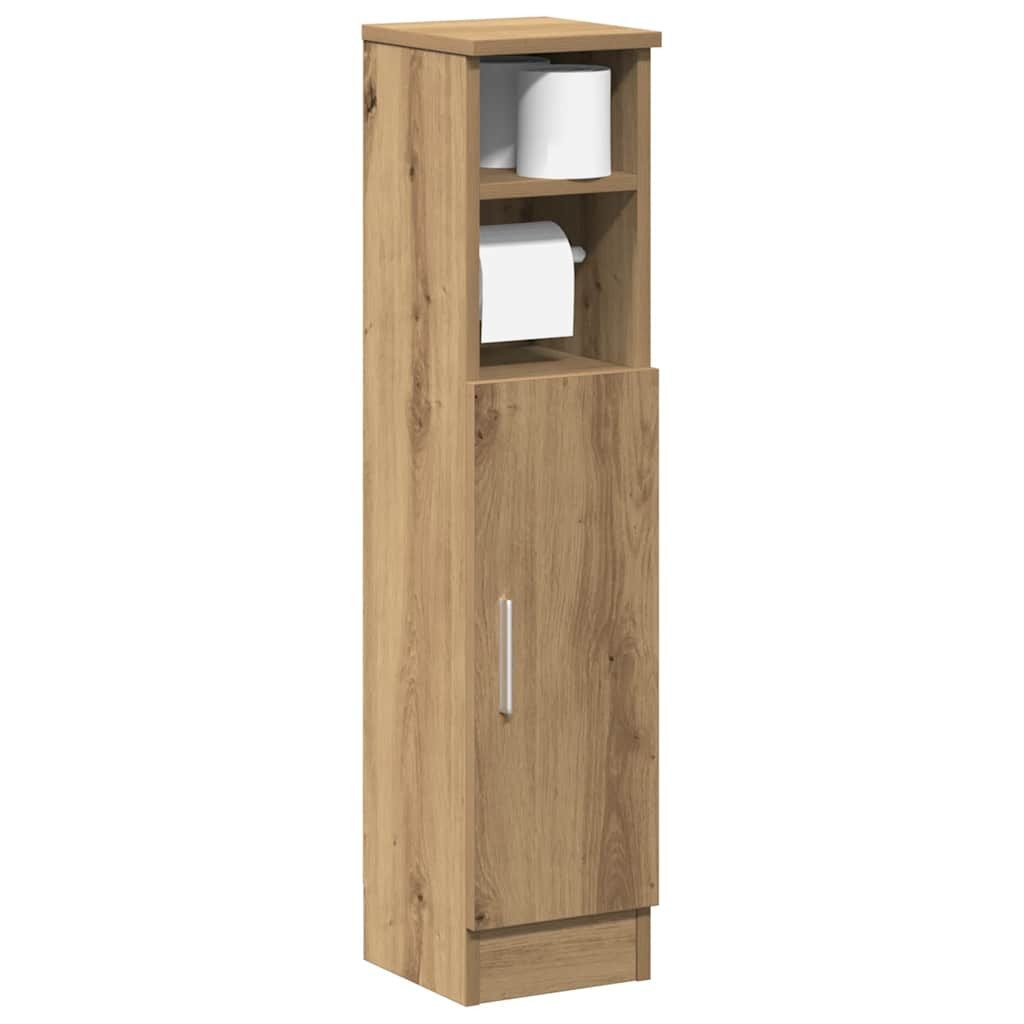 vidaXL Badezimmer-Set Badezimmerschrank mit Rollenhalter Artisan-Eiche 20,5x22x90 cm, (1-St) – Bild 2 von 5