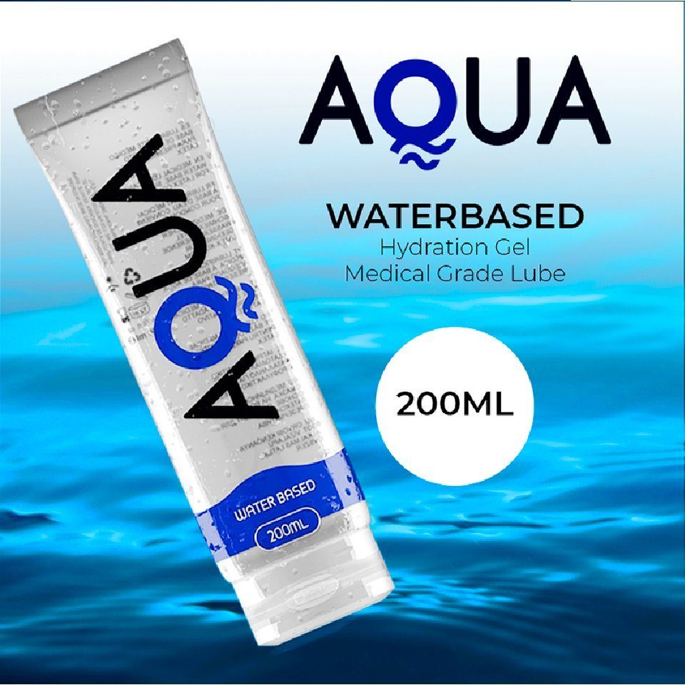 denu-shop Gleitgel Gleitmittel Gleitcreme AQUA Quality Wasserbasis 200ml ohne Kleben, Packung, 1-tlg., Lange Gleitkapazität