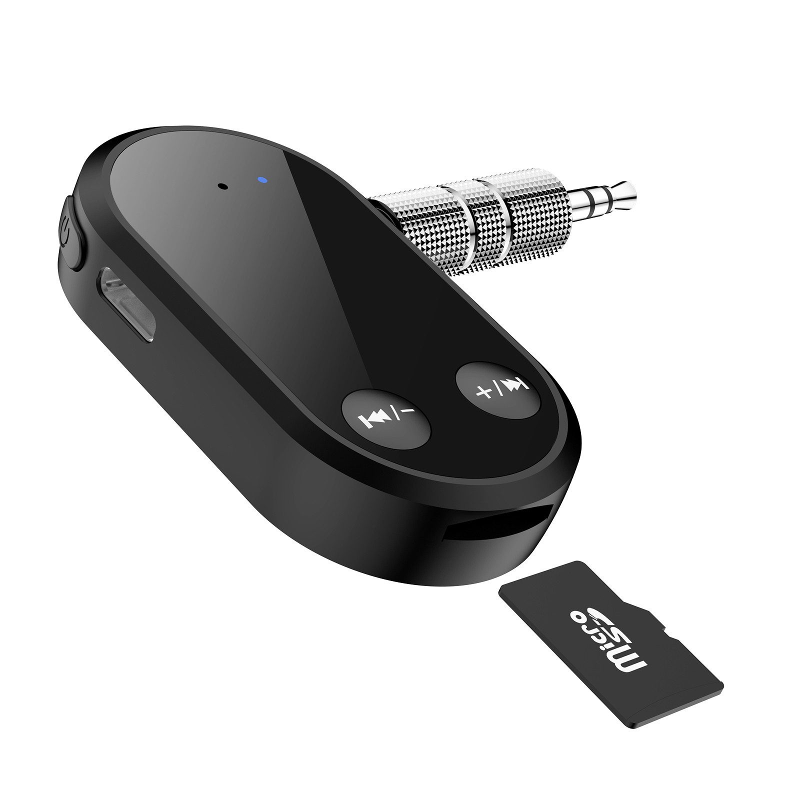 Bolwins E25C Bluetooth 5.0 Audio Empfänger AUX 3,5mm TF Slot Auto Adapter MP3 Audio-Adapter 3,5 mm Klinkenstecker, AUX Standard zu 3,5 mm Klinkenbuchse, kompatibel mit Audioeingängen, 0 cm, Bluetooth 5.0, TF-Karte, Freisprechen, kompakt, Plug&Play Design