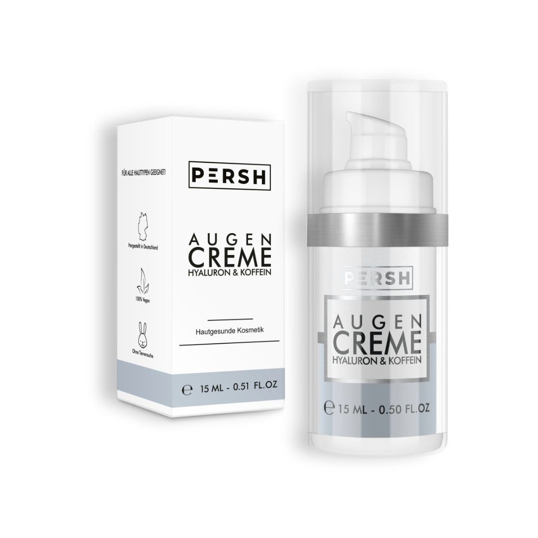 PERSH Anti-Aging-Augencreme Augencreme mit Hyaluron und Koffein, Anti-Falten Augenpflege