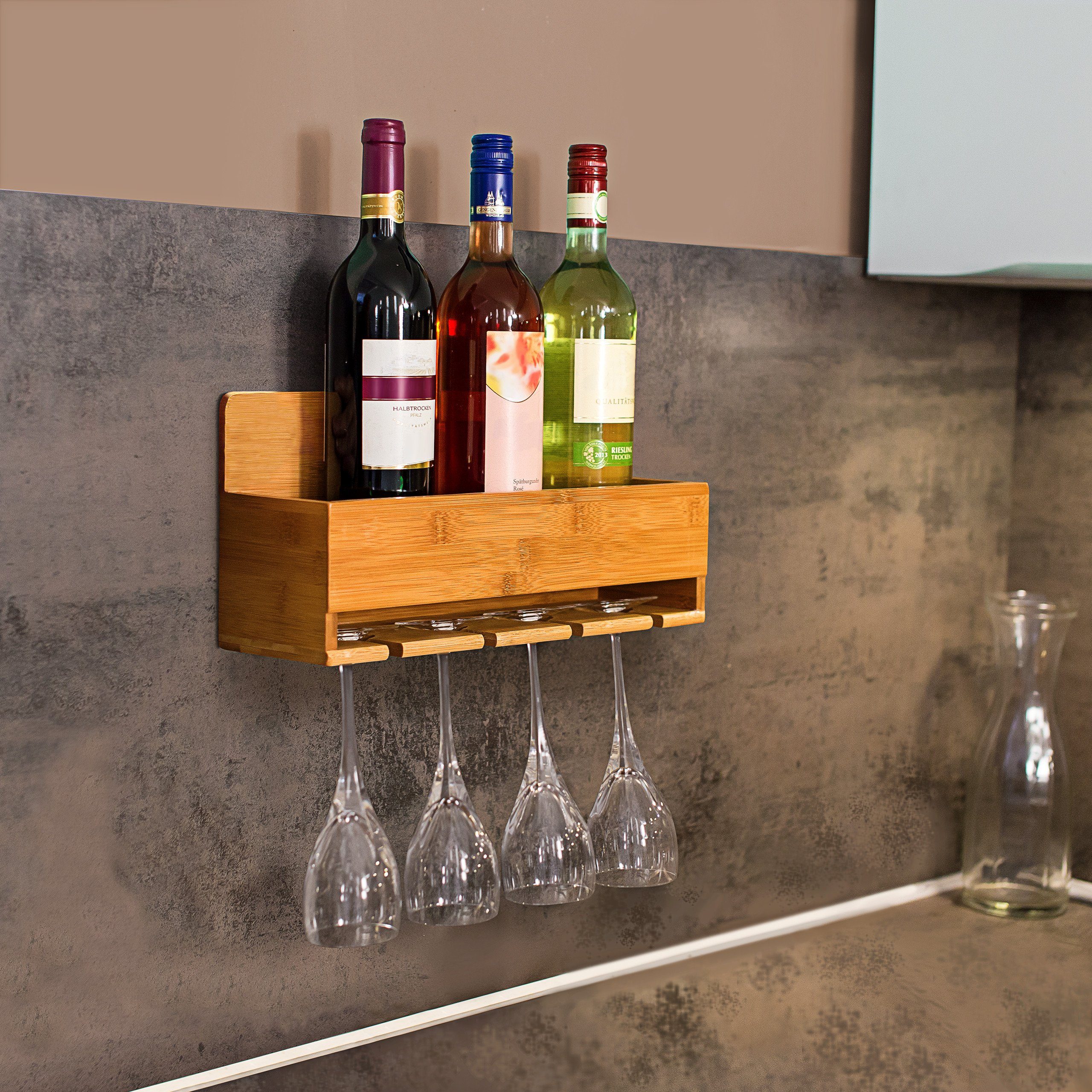 relaxdays Weinregal mit Glashalt günstig online kaufen