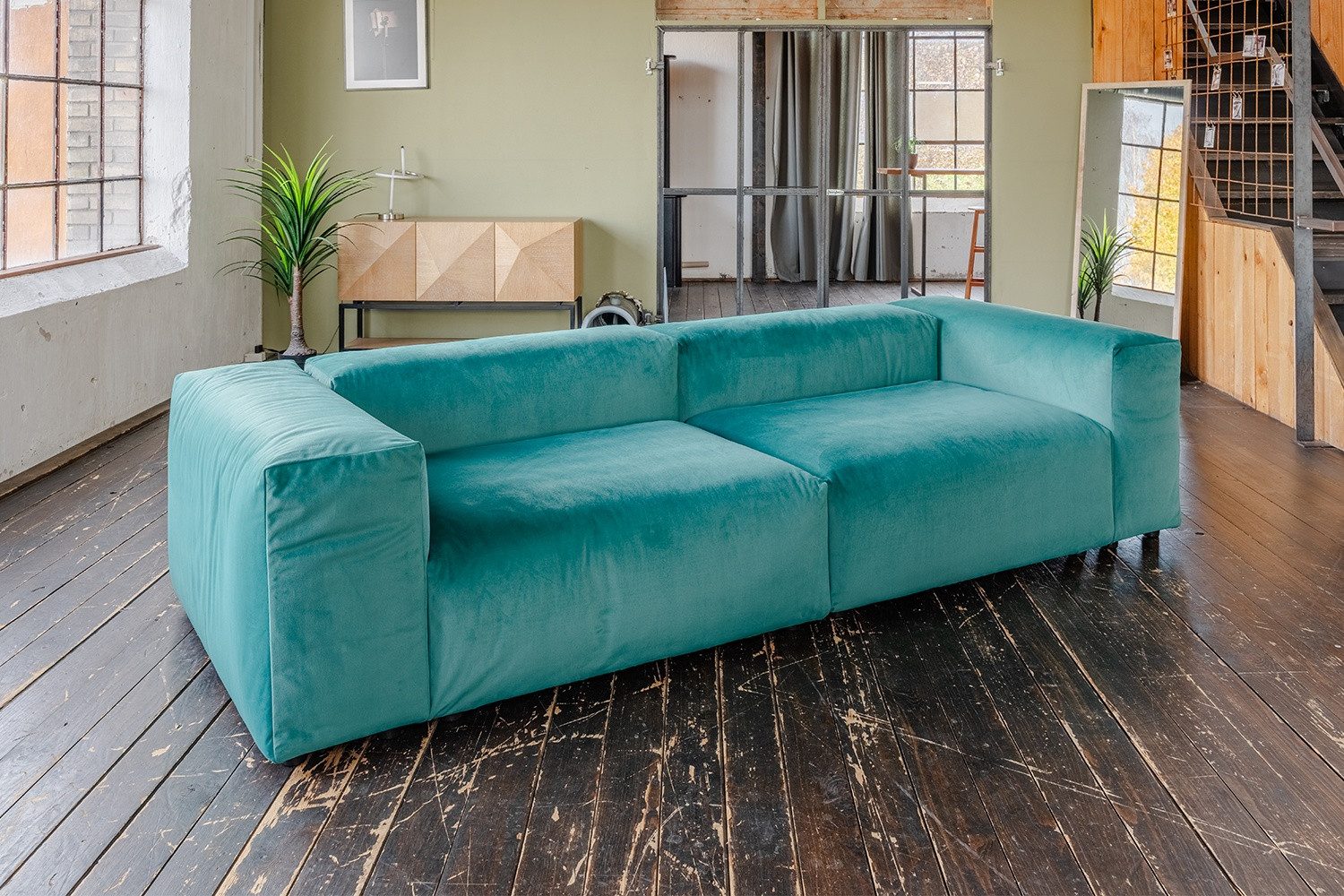 KAWOLA Sofa MIA Modulares Sofa Velvet 6-tlg. – moderne Couch – flexibel, Luxuriöser Samt-Bezug, weich gepolstert & flexibel stellbar