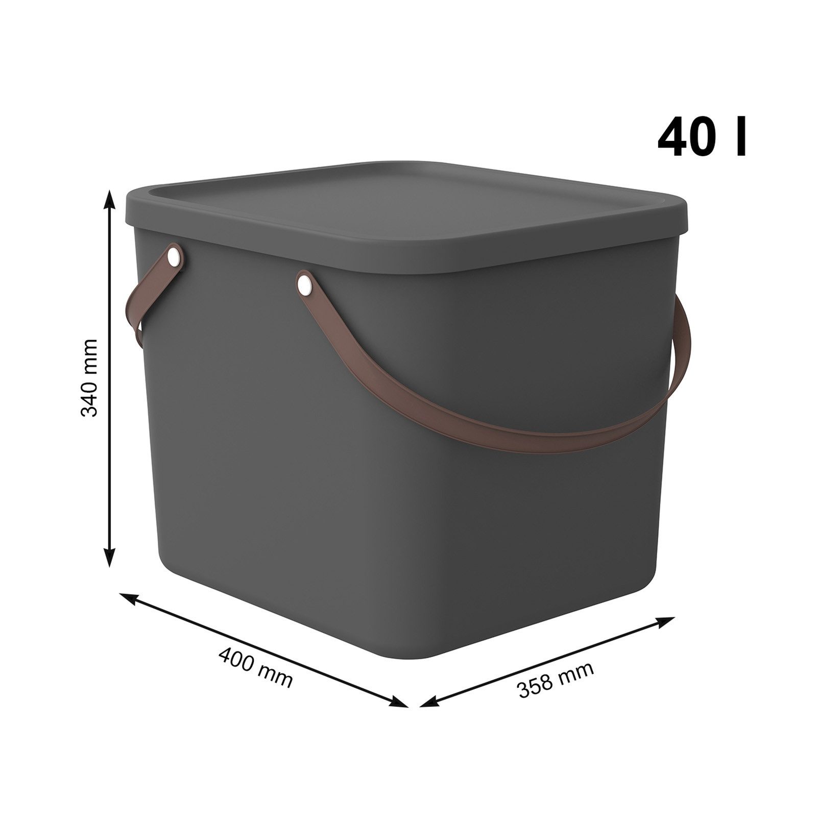 ROTHO Aufbewahrungsbox Albula Aufbewahrungsbox 40l mit Deckel, recyceltem Kunststoff – Bild 3 von 5