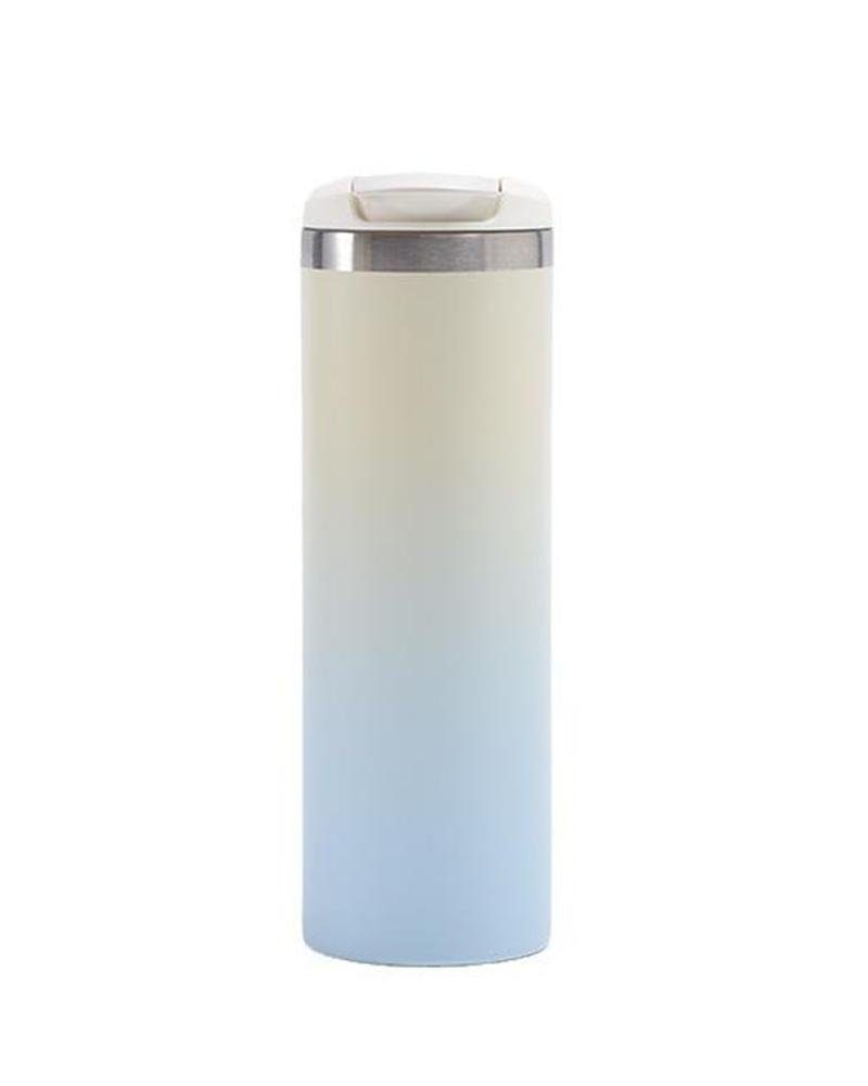 Rouemi Isolierflasche Doppelwandig Vakuum-Thermobecher, tragbarer Trinkflasche 500ml, Heiß- und Kaltgetränke Isolierung,12h heiß/24h kalt Blau