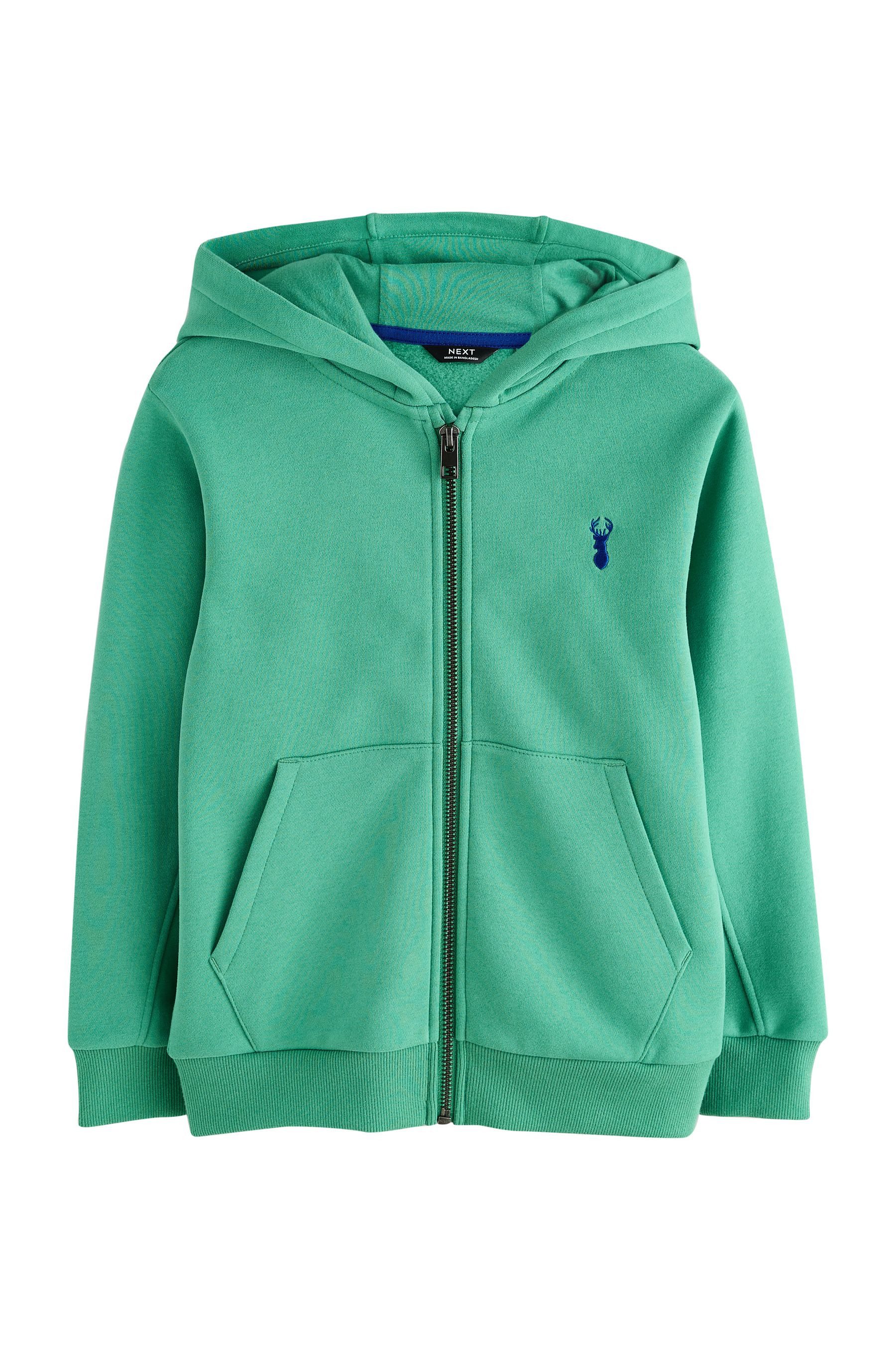 Hoodie Kapuzenjacke mit Reißverschluss und Hirsch