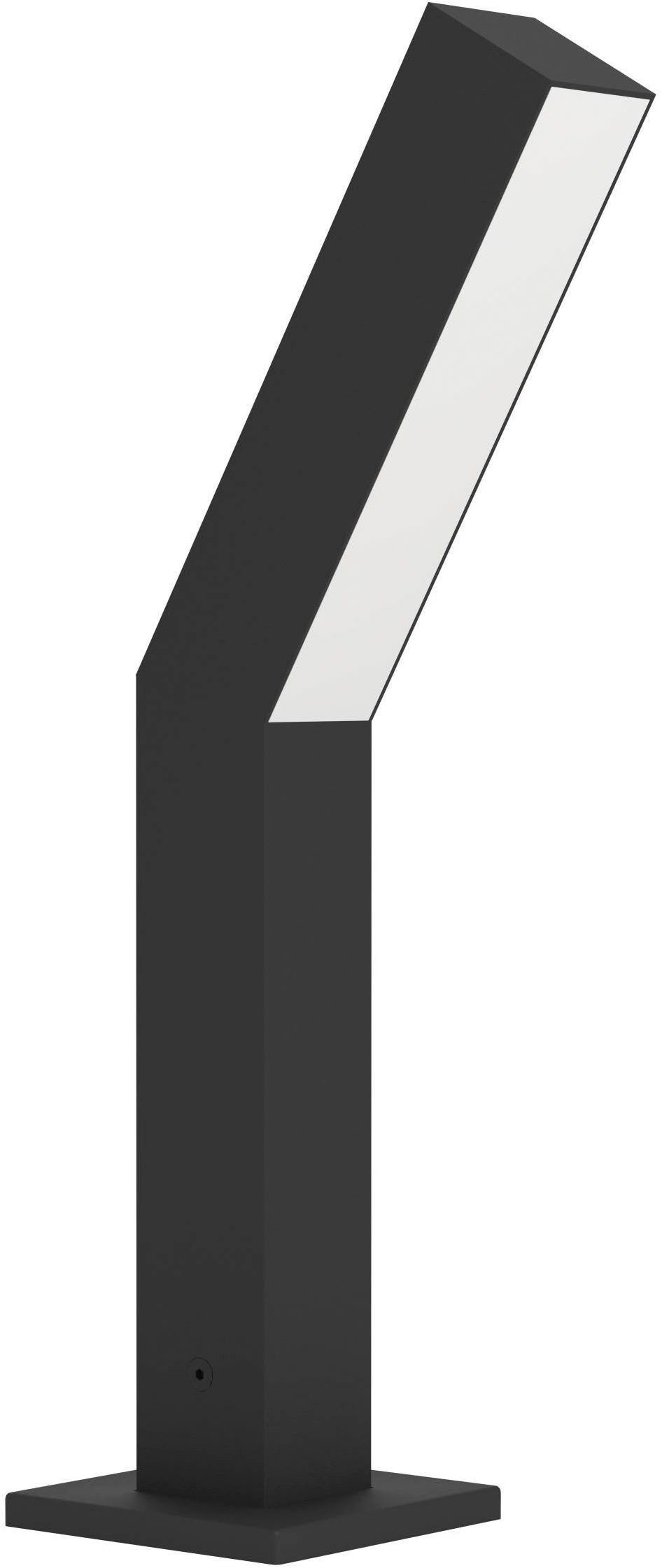 EGLO Sockelleuchte Ugento Sockellampe, Außenbeleuchtung, Außenlampe, Metall, IP44, Lampe, LED fest integriert, Warmweiß, Stehleuchte - L14,5 x B4 x H36 cm - schwarz - 2X4,5W inkl.