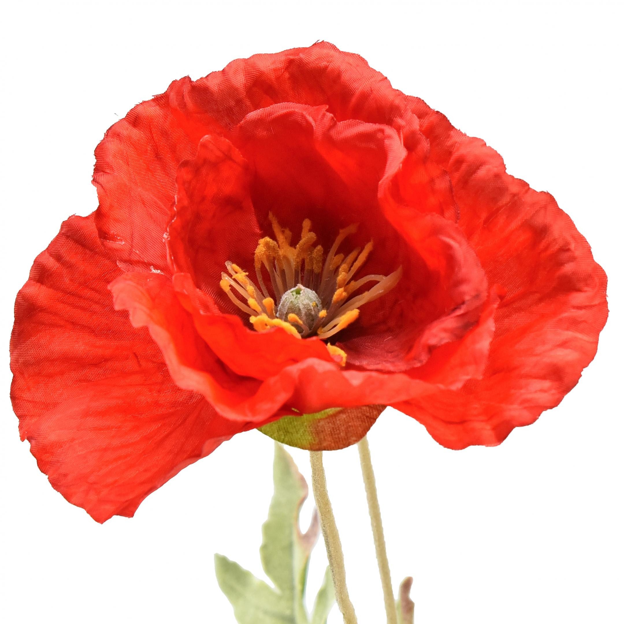 Kunstblume Mohnblume Deko Kunstblume Rot 3 günstig online kaufen