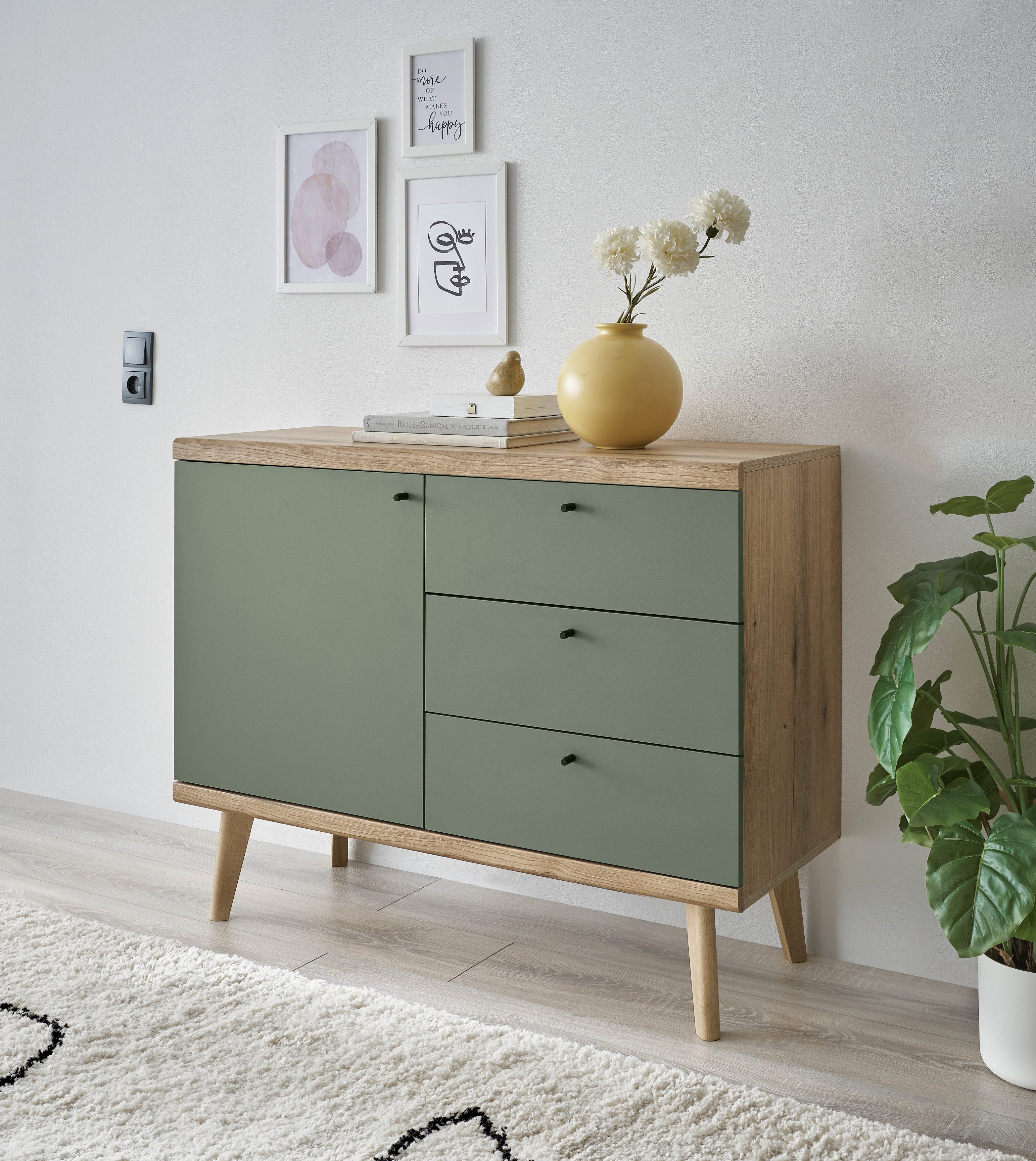 Home affaire Sideboard MAVAS, in moderner Trendfarbe, Griffe aus Metall (Sc günstig online kaufen