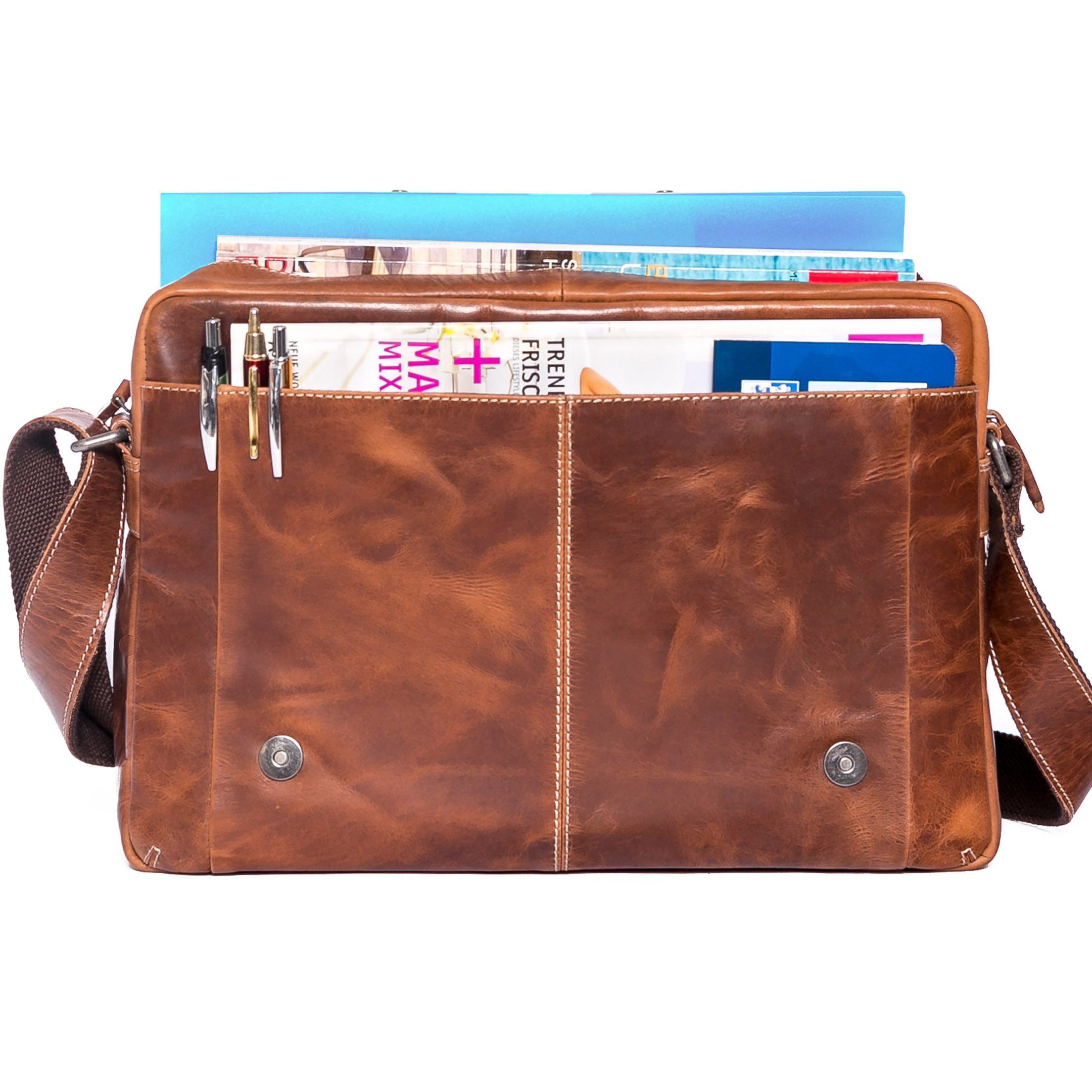 ALMADIH Umhängetasche Leder Umhängetasche DYLAN Ledertasche 15 Zoll Aktenta günstig online kaufen