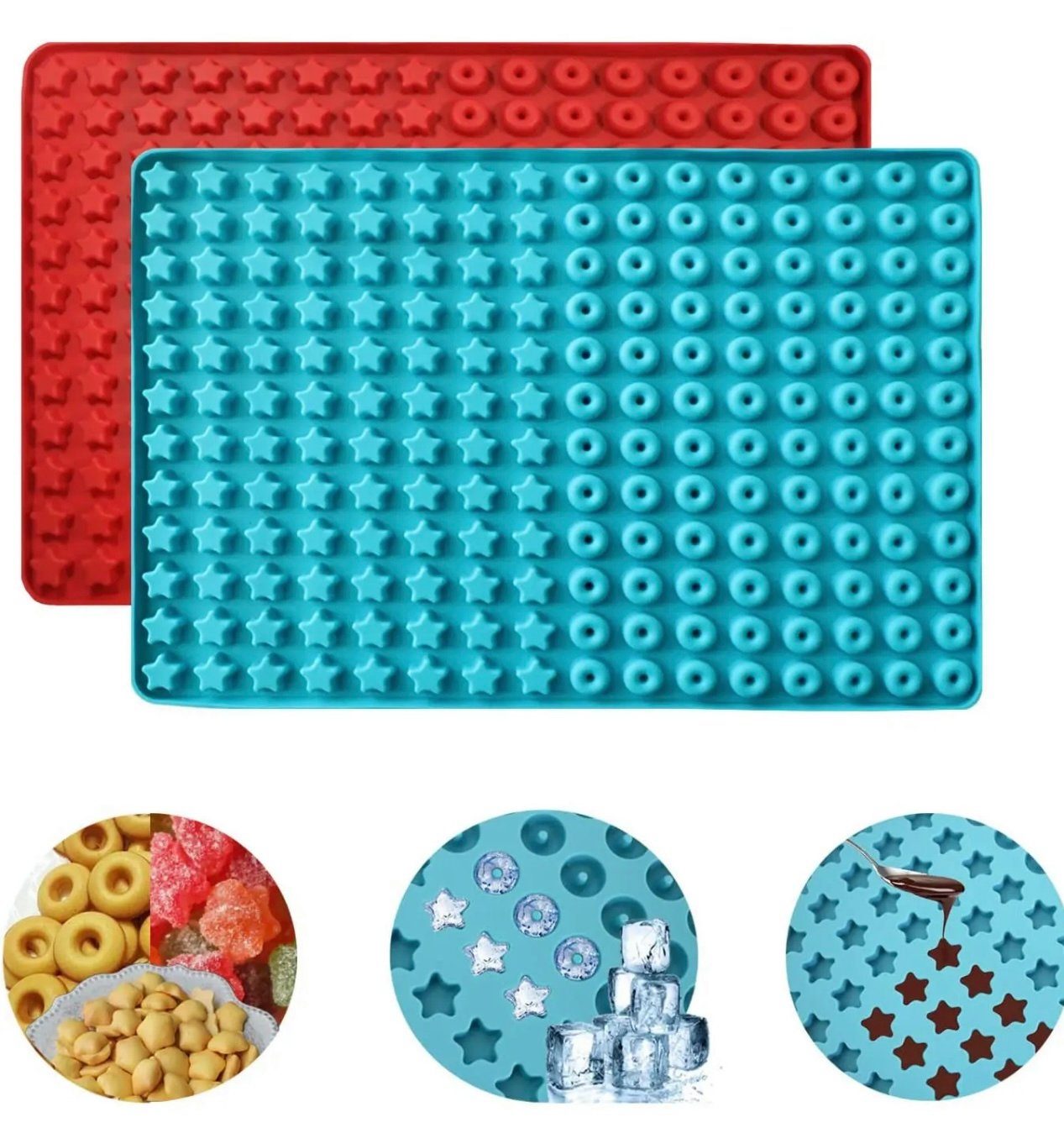 Bioscen Backmatte PetDelight Stars & Donuts: Silikon Backmatte für köstliche Hundekekse, Silikon (Backmatte)