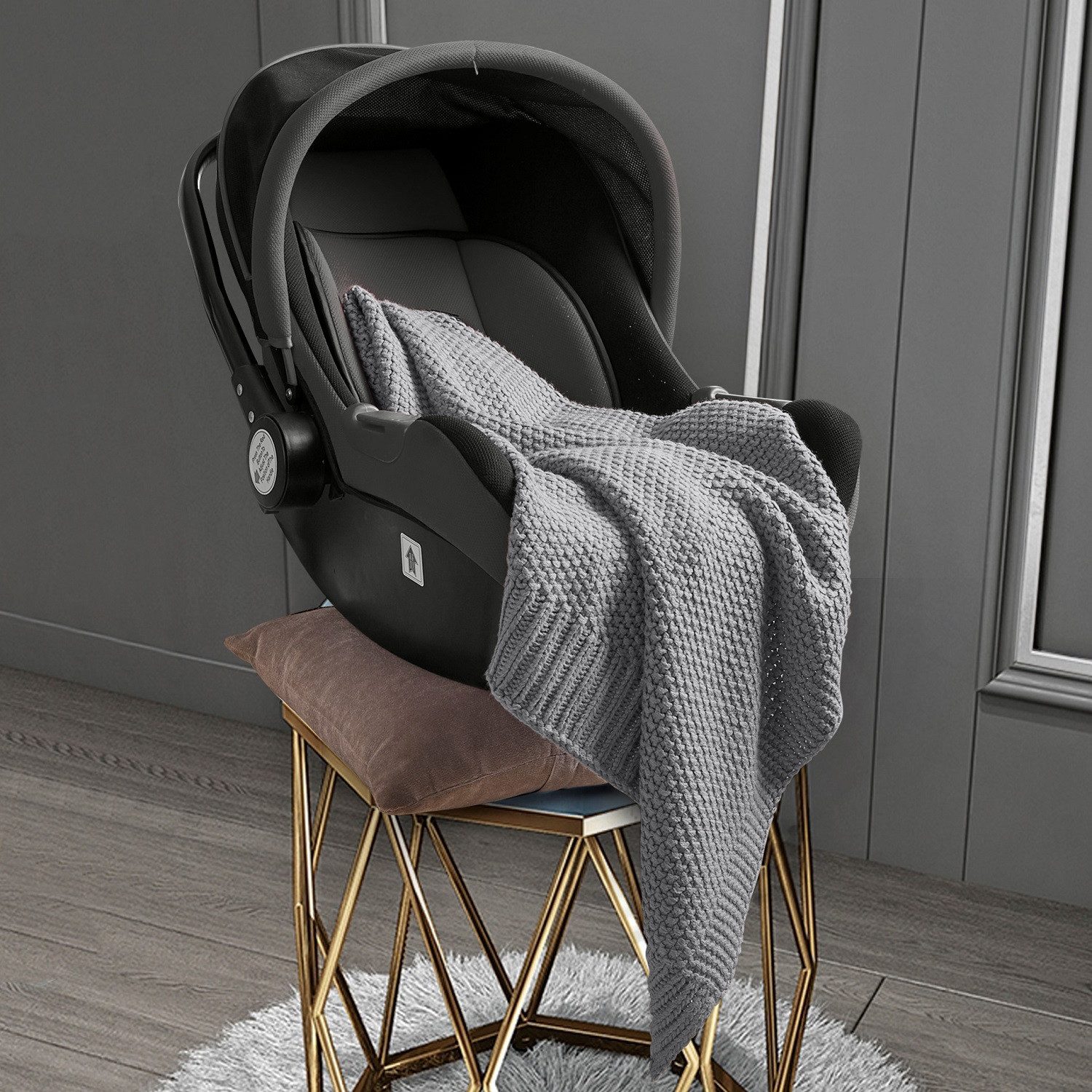 Babydecke Baby- und Kinderdecke aus kuschelweichem Strick in 70x100 cm, wom günstig online kaufen