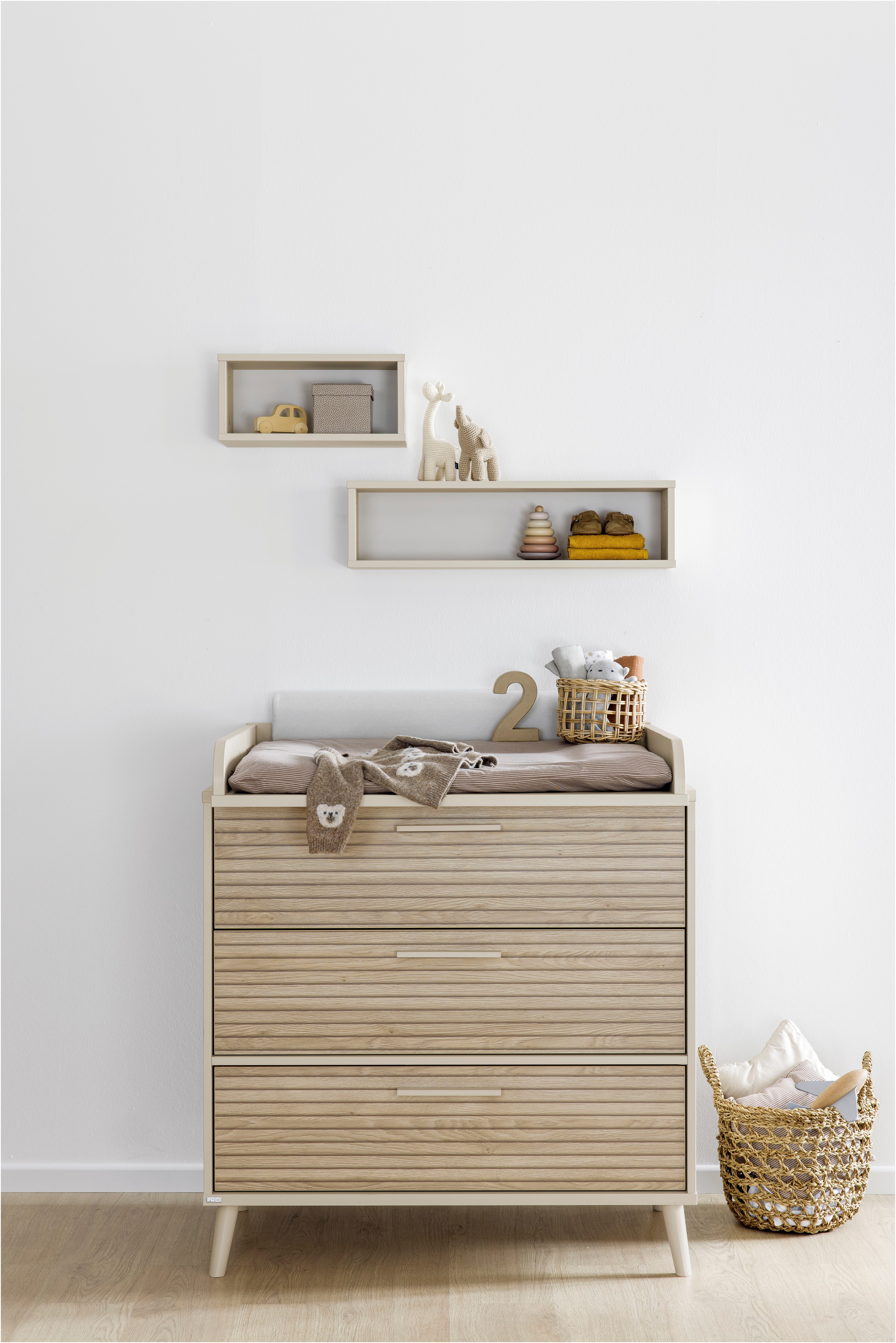 PAIDI wrap chest of drawers EEFJE in beige, 3 drawers with soft-close, various versions, durable chest of drawers, tested safety, changing table made of wood