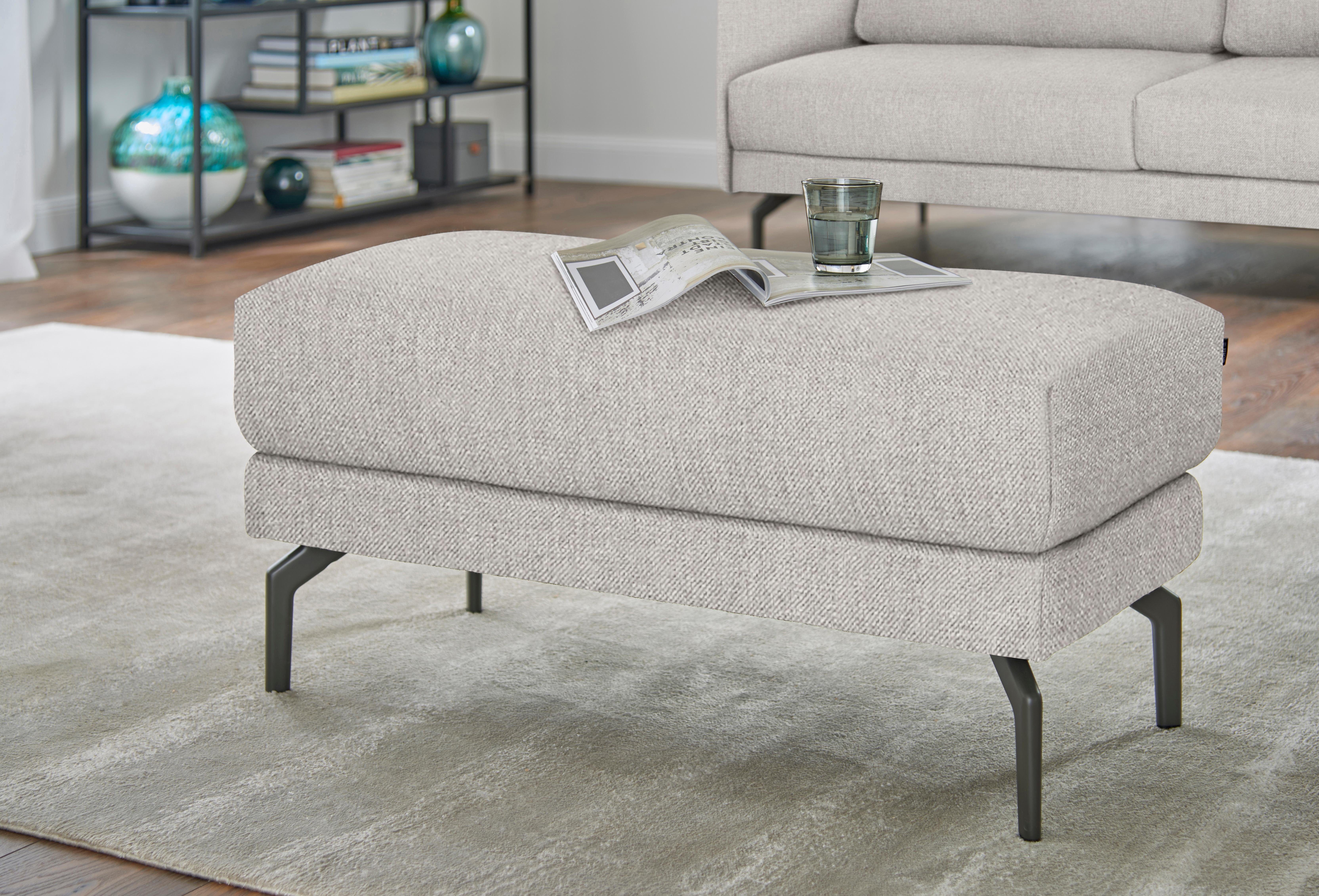 Creation BY ROLF BENZ Hockerbank CR.450, Sitzbank, Alugussfüße in umbragrau