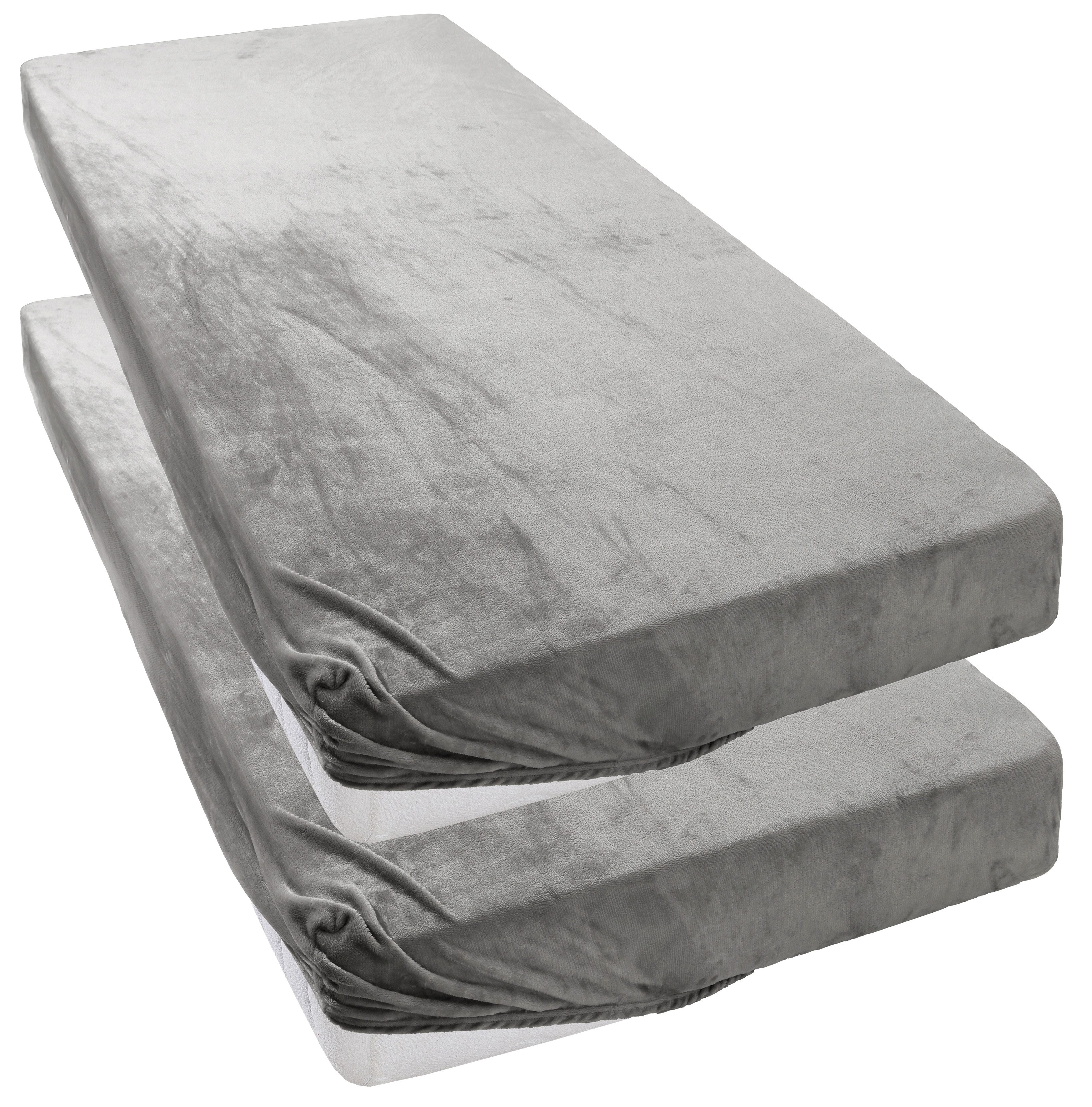 my home Bettlaken Desner3, Microfaser, Gummizug: rundum, (2 Stück), Mikrofaser, für Matratzen bis 20cm Höhe, Cashmere-Touch, Bettlaken