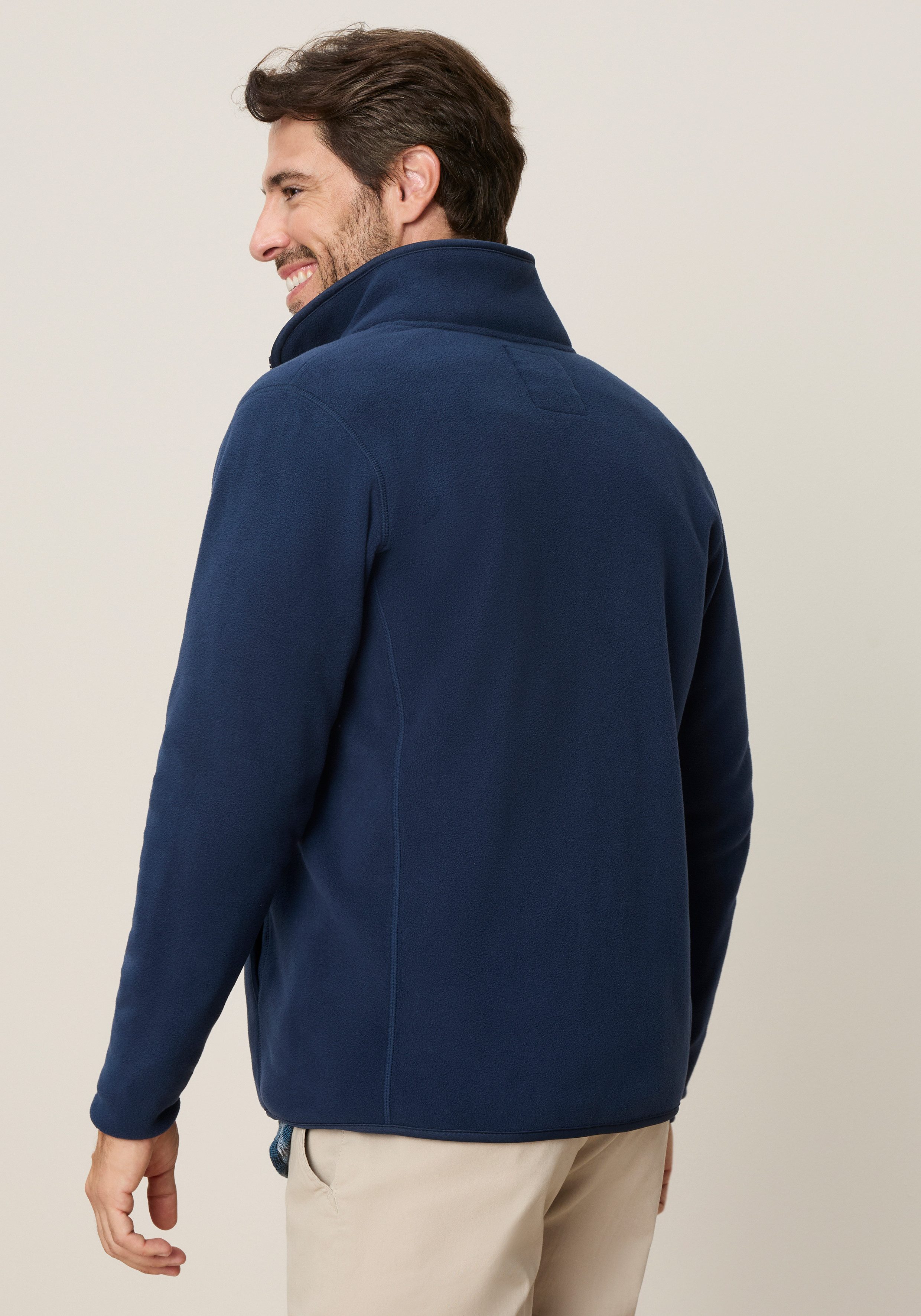 Man's World Fleecejacke hüftlang, figurumspielend, mit Reißverschluss