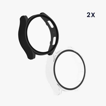 kwmobile Smartwatch-Hülle 2x Hülle für Samsung Galaxy Watch 6 44mm, Fullbody Fitnesstracker Glas Cover Case Schutzhülle Set