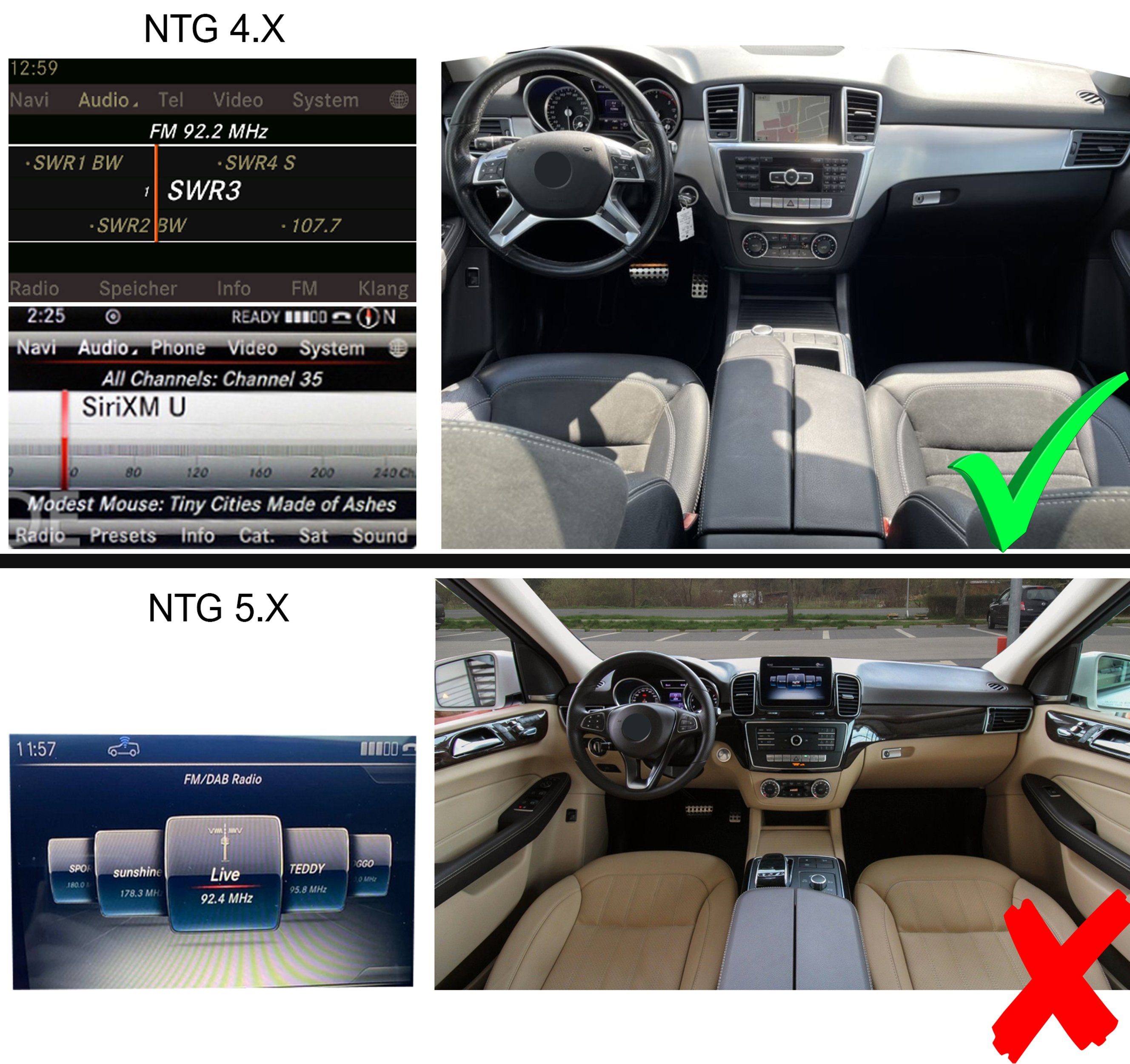 TAFFIO Für Mercedes X166 Einbau-Navigationsgerät Android W166 4X Touch GL NTG 12" Carplay GPS ML