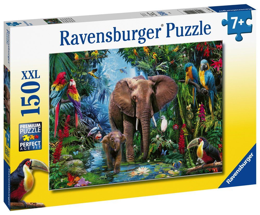 Ravensburger Puzzle 150 Teile Ravensburger Kinder Puzzle XXL Dschungelelefanten 12901, 150 Puzzleteile