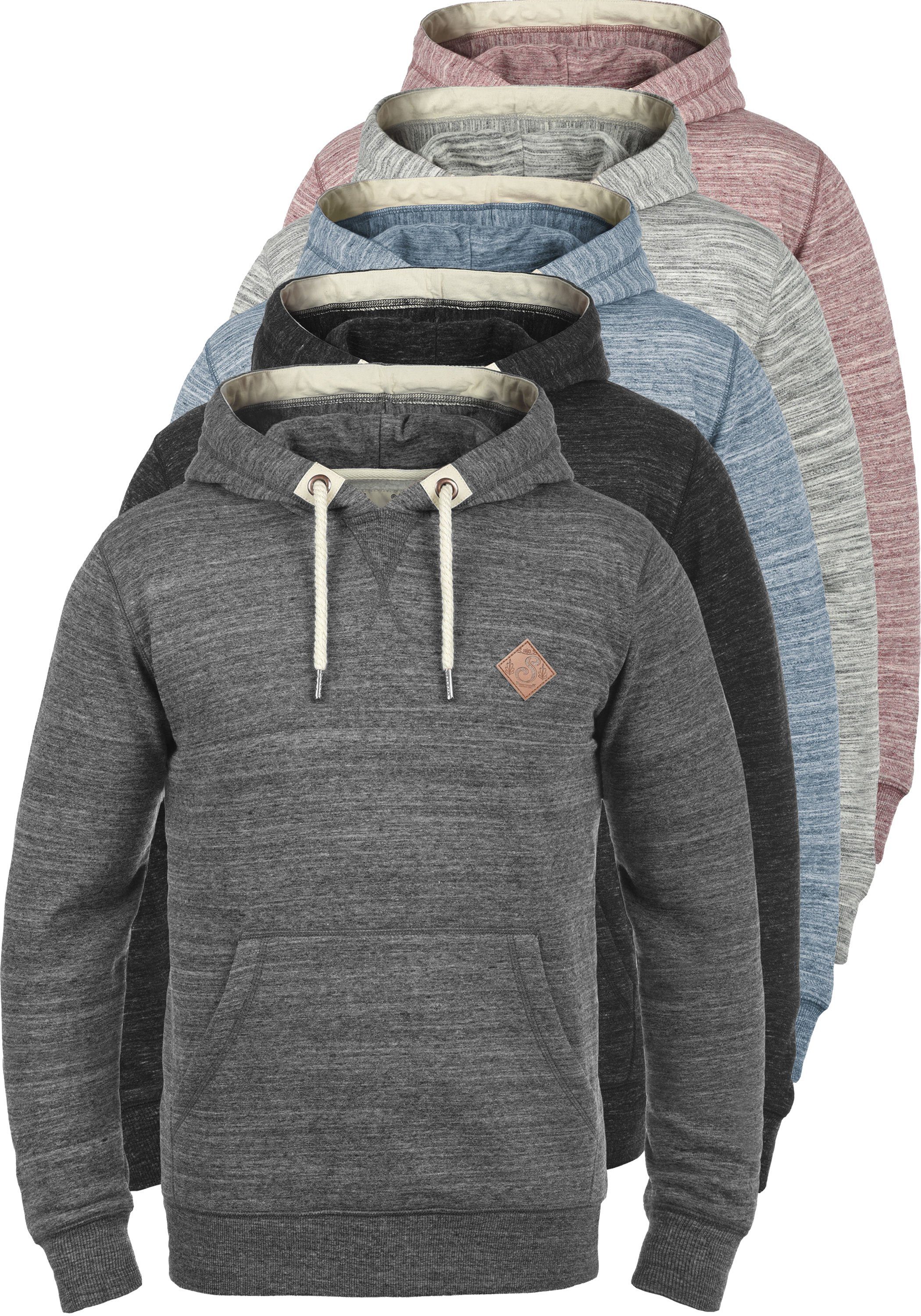 Fleece-Innenseite SDKevin Kapuzensweatshirt Melange mit Grey !Solid Hoodie (8242) Light
