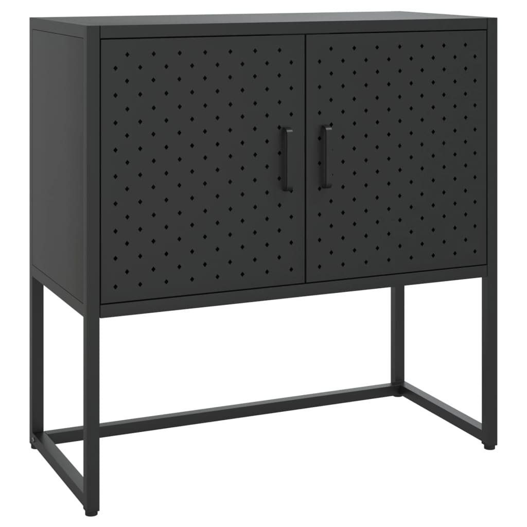 vidaXL Sideboard Sideboard Schwarz 75x35x75 cm Stahl (1 St)