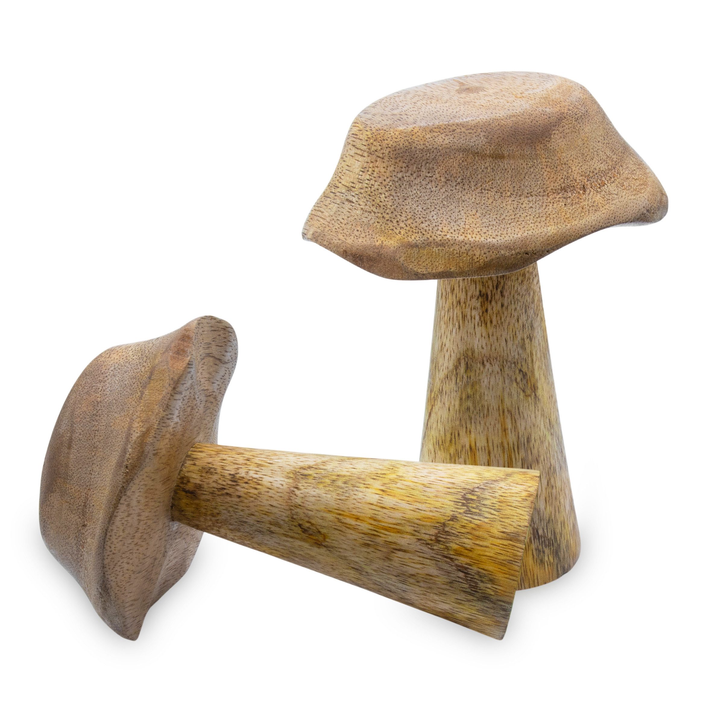Spetebo Dekofigur Mango Holz Deko Pilze 2er Set zum Hinstellen (natur, 1 St.,14 x 10 cm), Holz Pilz Figur für vielseitige Dekoration – Bild 3 von 5