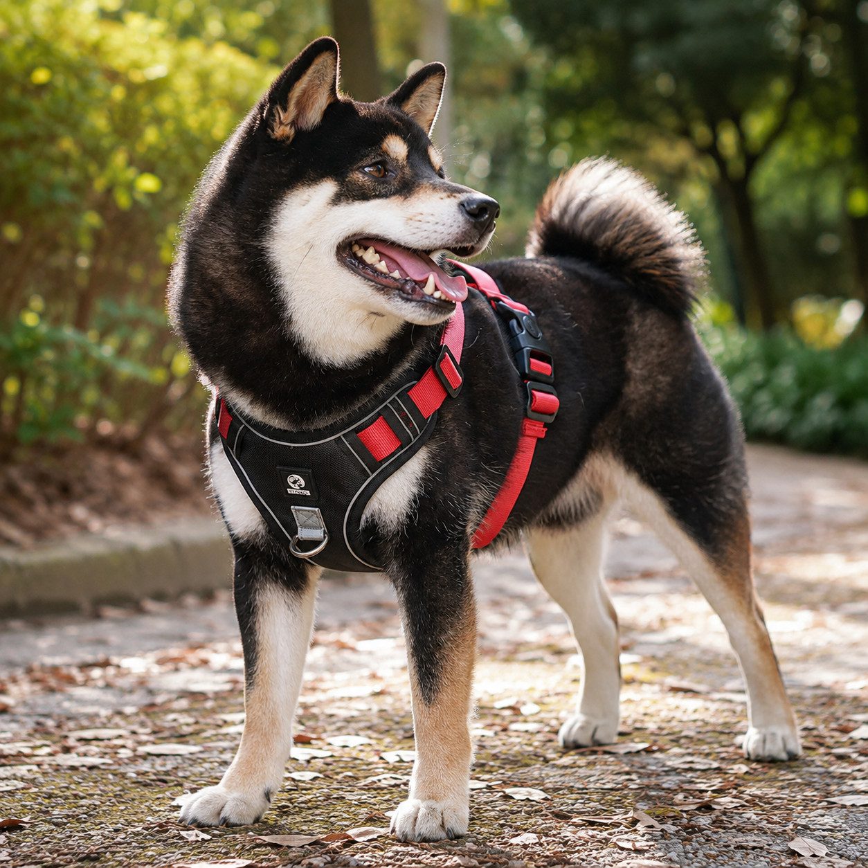 Fyrove Hundeweste Ruckfreies Anti-Zug Hundegeschirr+Hundeleine, sicher, Anti-Zug Hundegeschirr L mit Griff, weich gepolstert