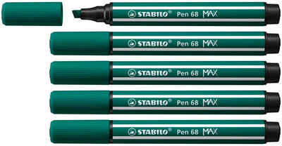 STABILO Filzstift STABILO Filzstifte Pen 68 MAX, 5er Set, blaugrün