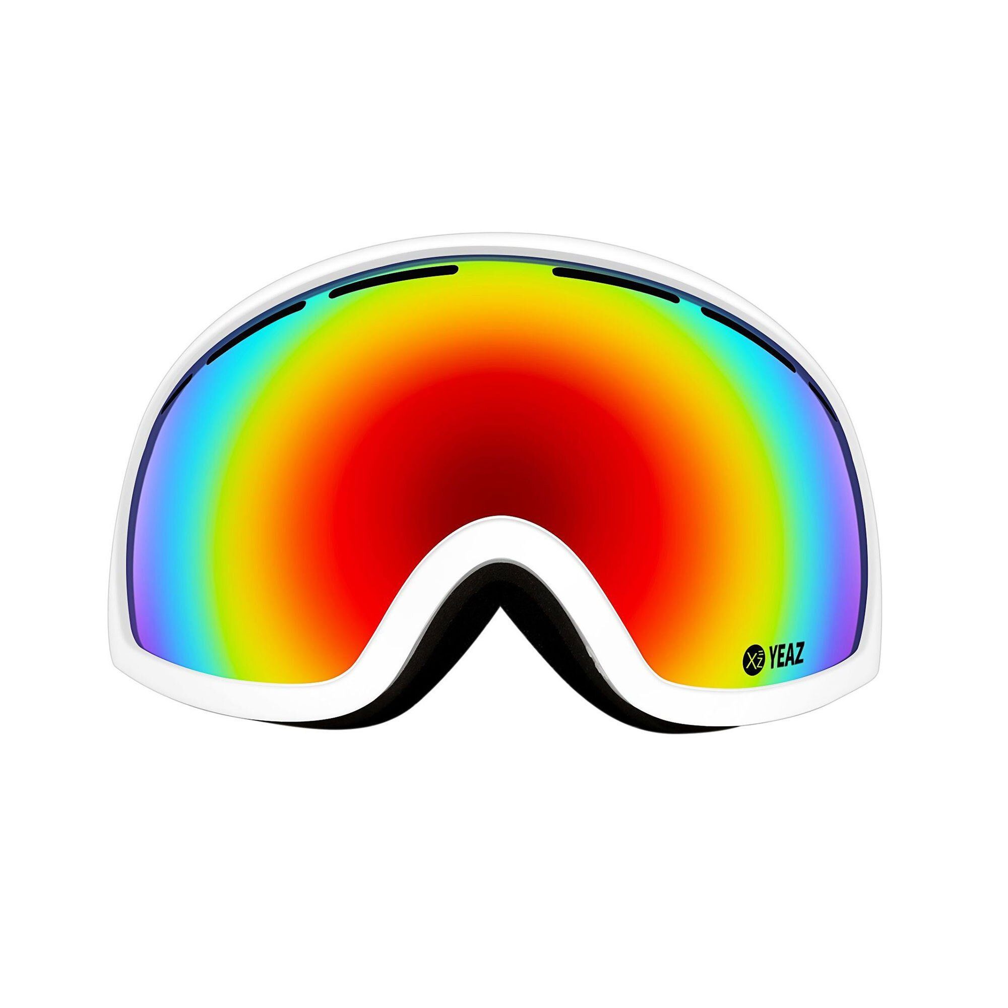 YEAZ Skibrille PEAK ski- snowboardbrille rot/weiß, Premium-Ski- und Snowboardbrille für Erwachsene und Jugendliche